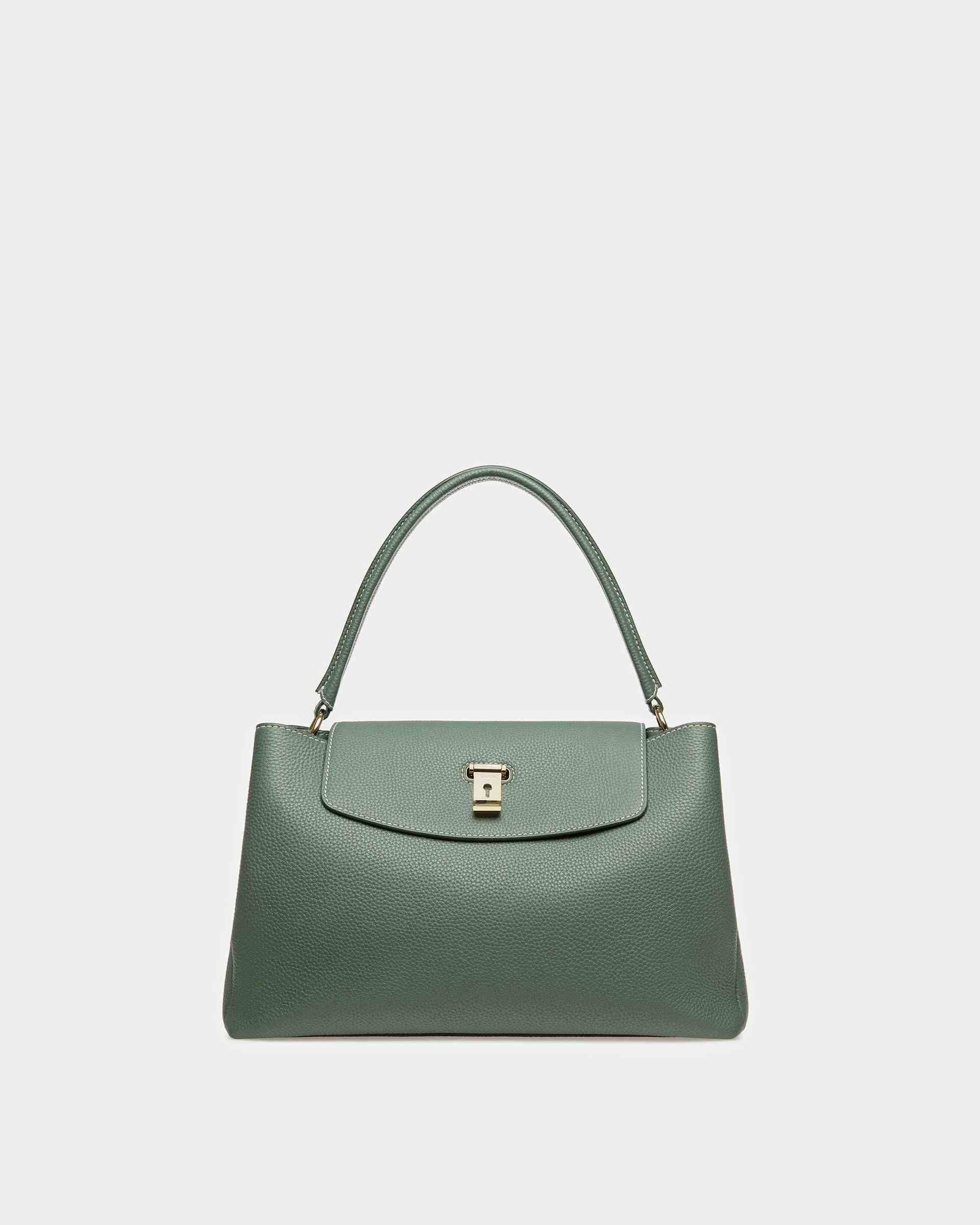Layka Leather Top Handle Purse In Sage - Women's - Bally