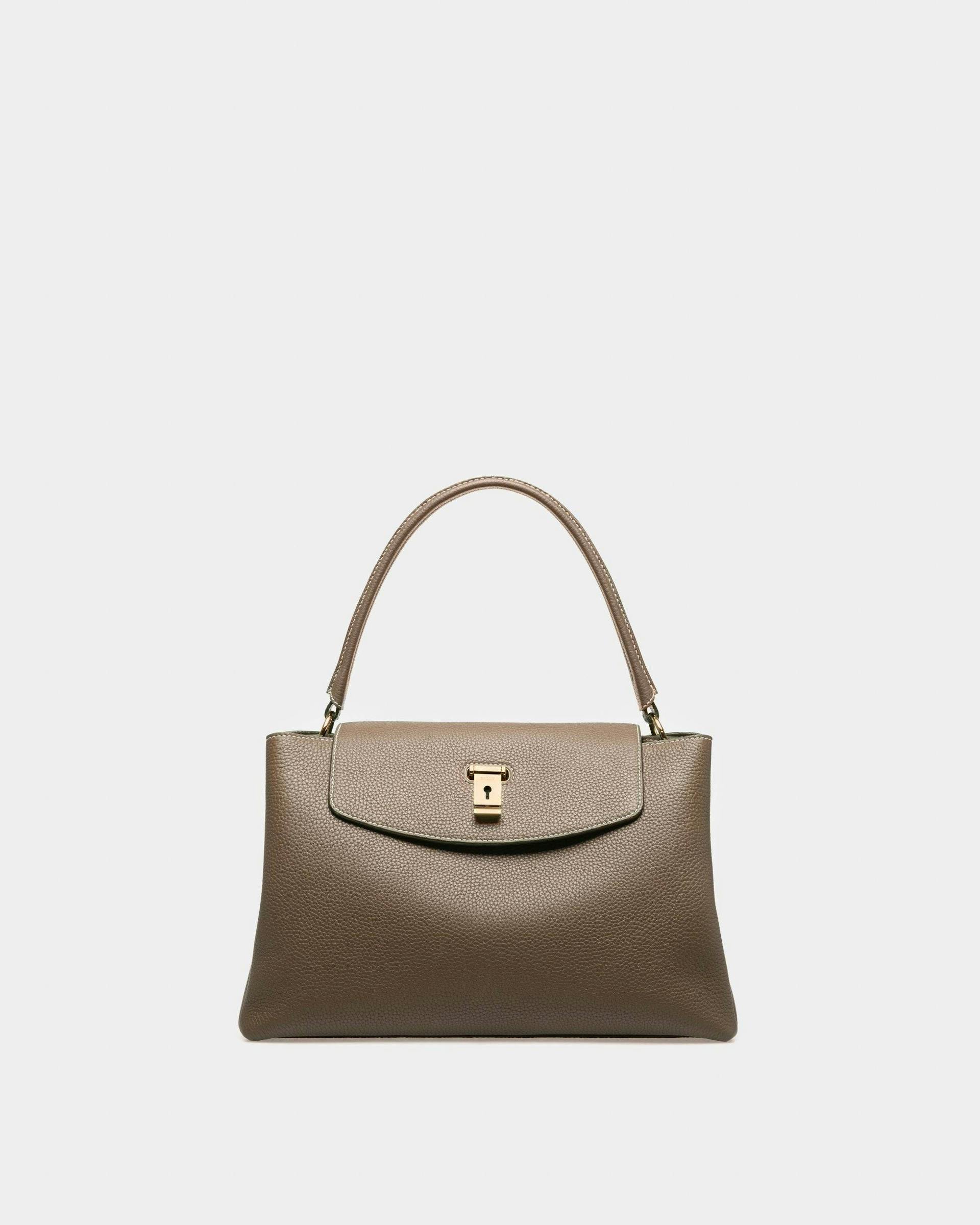 Layka Leather Top Handle Bag In Light Brown - Women's - Bally - 01