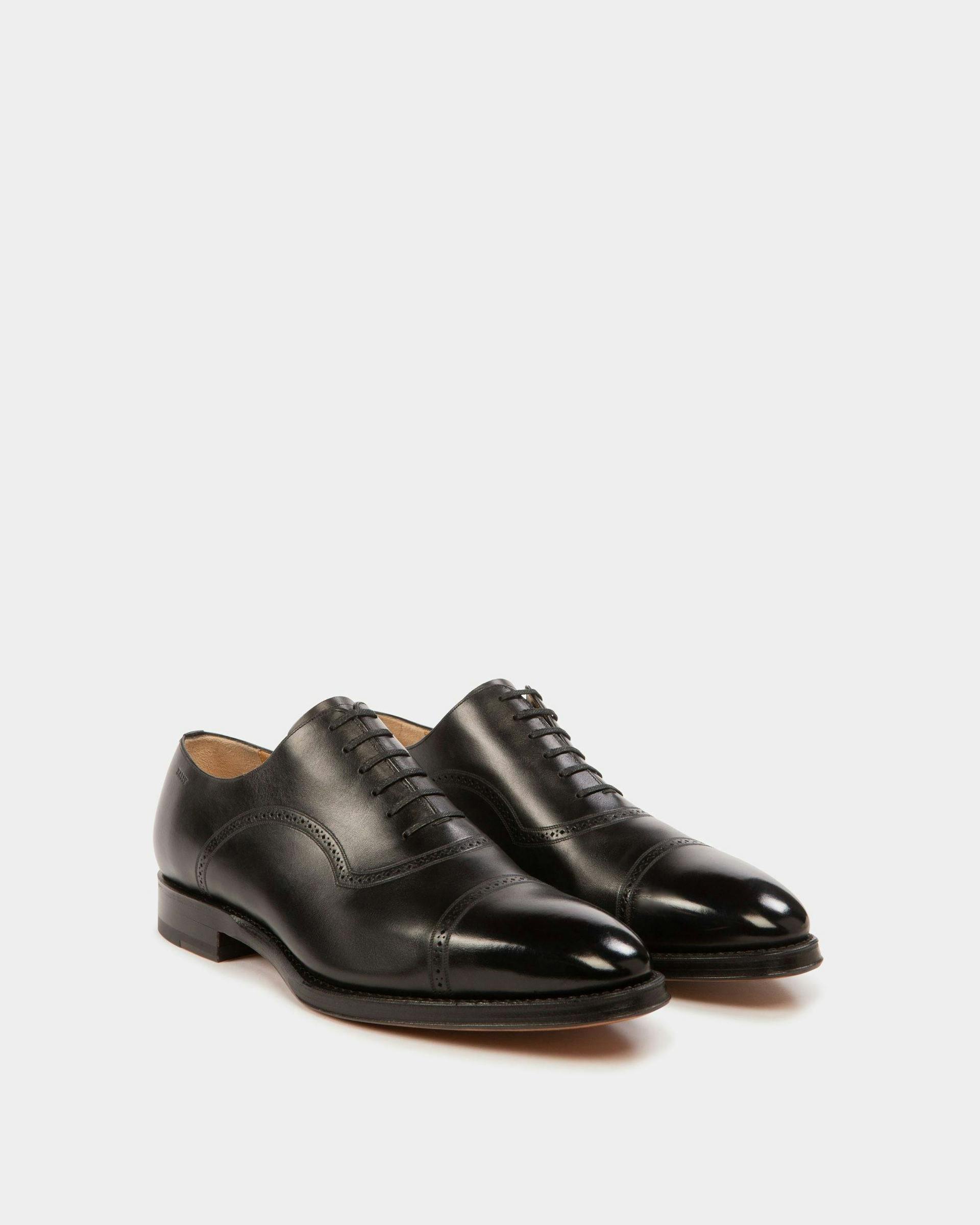 Scanio Leather Oxford Shoes In Black - Men's - Bally - 03