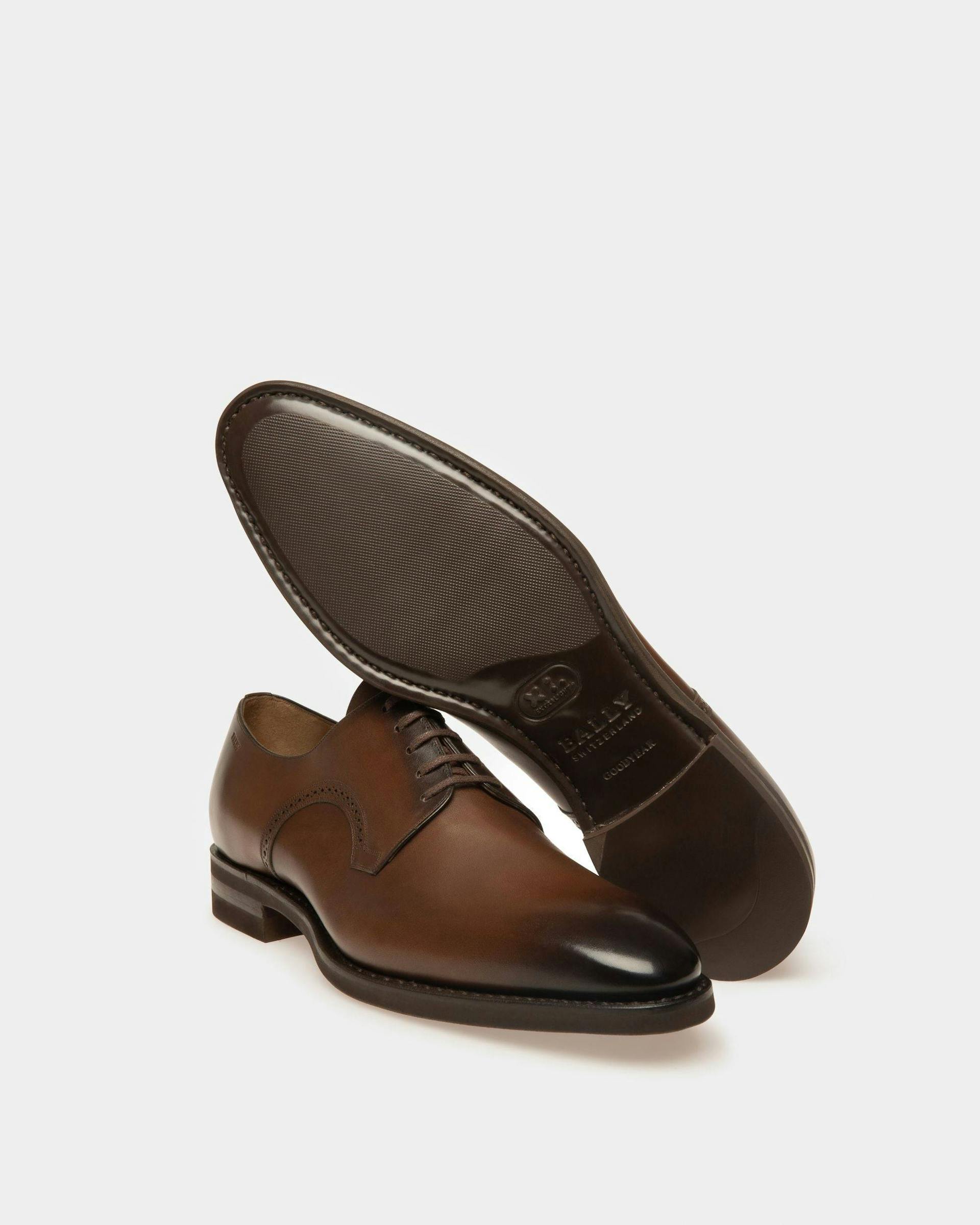 Scribe Novo Derby Shoes In Brown Leather - Men's - Bally - 03