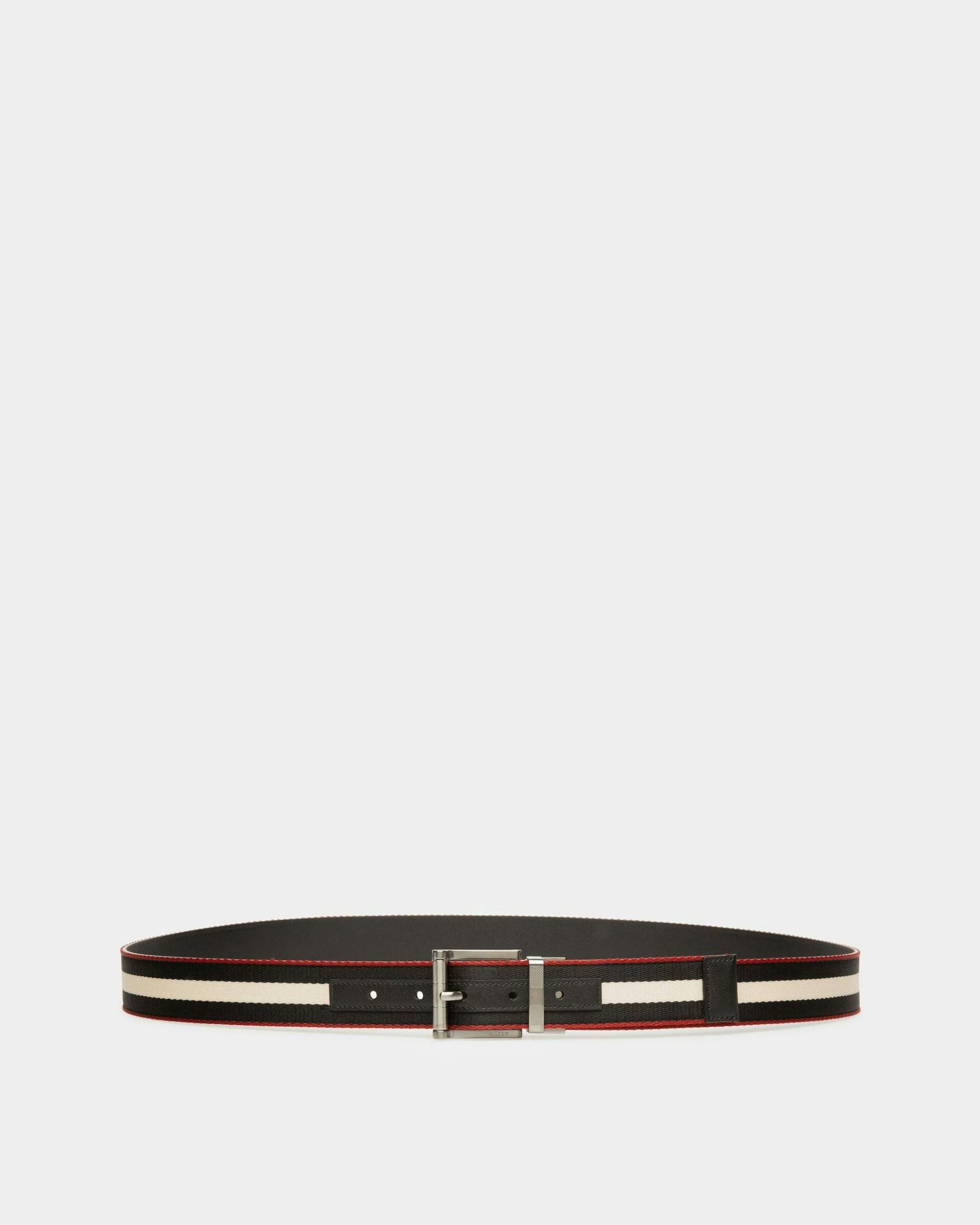 Taylan Fabric & Leather 35mm Belt In Black - Men's - Bally - 01