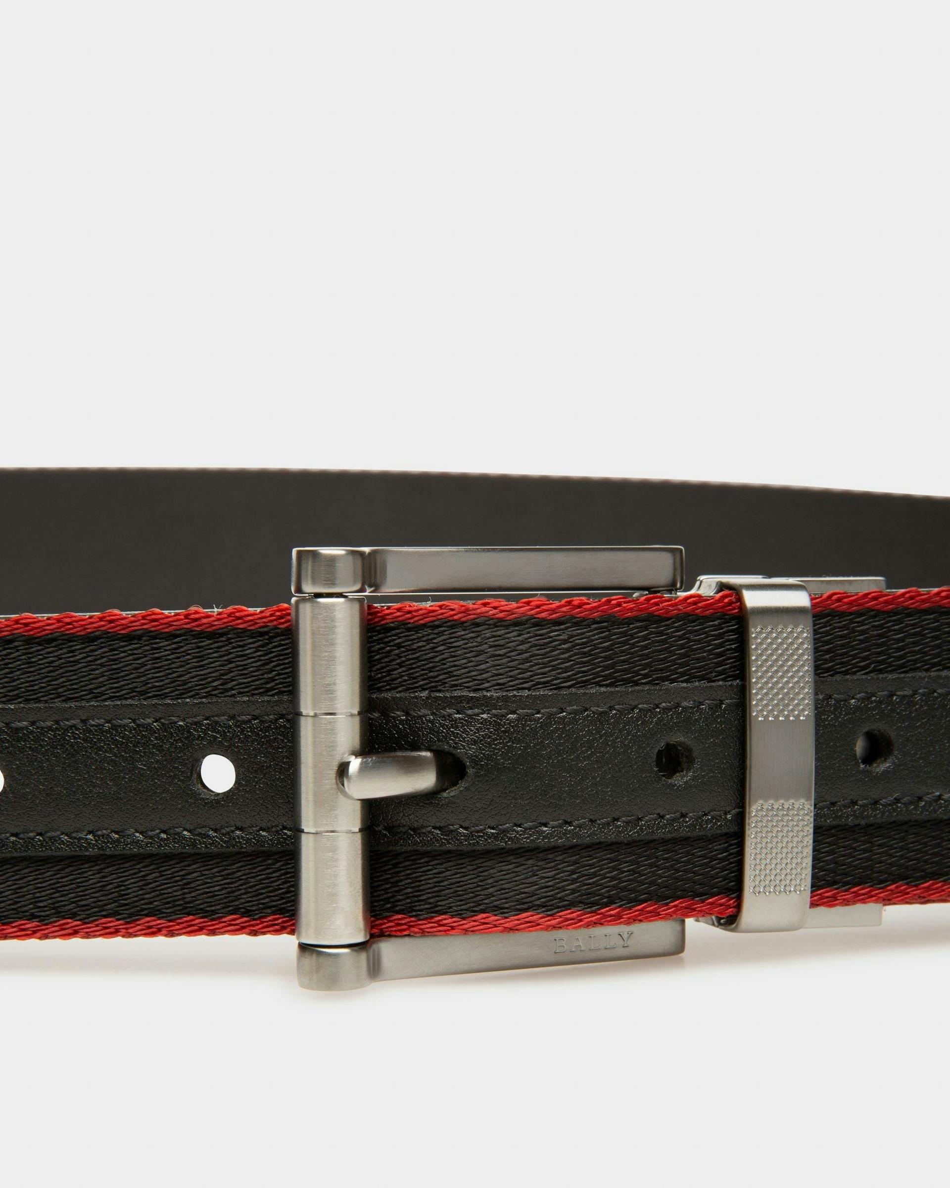 Taylan Fabric & Leather 35mm Belt In Black - Men's - Bally - 03