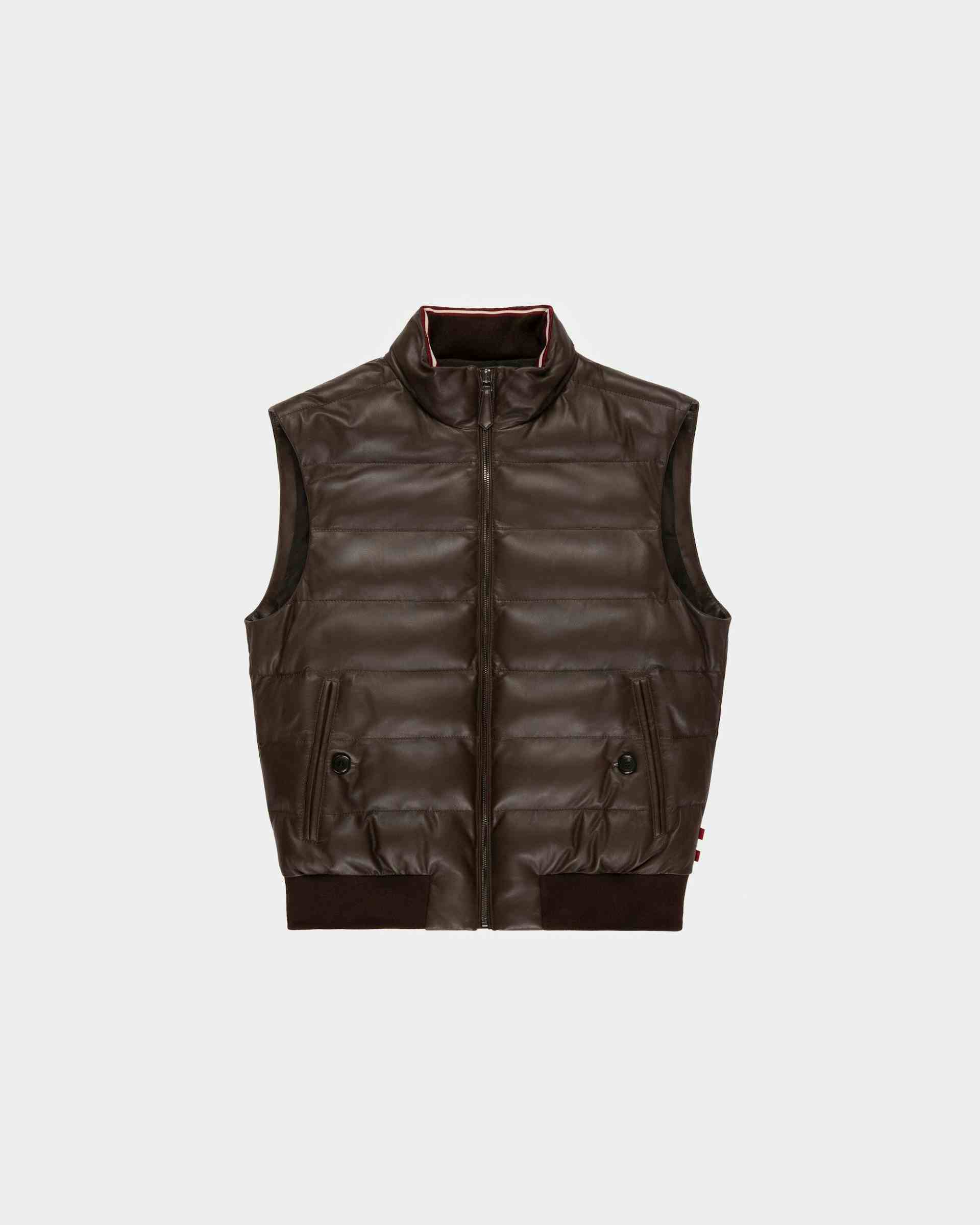 Leather Blouson Jacket In Ebony Brown - Men's - Bally
