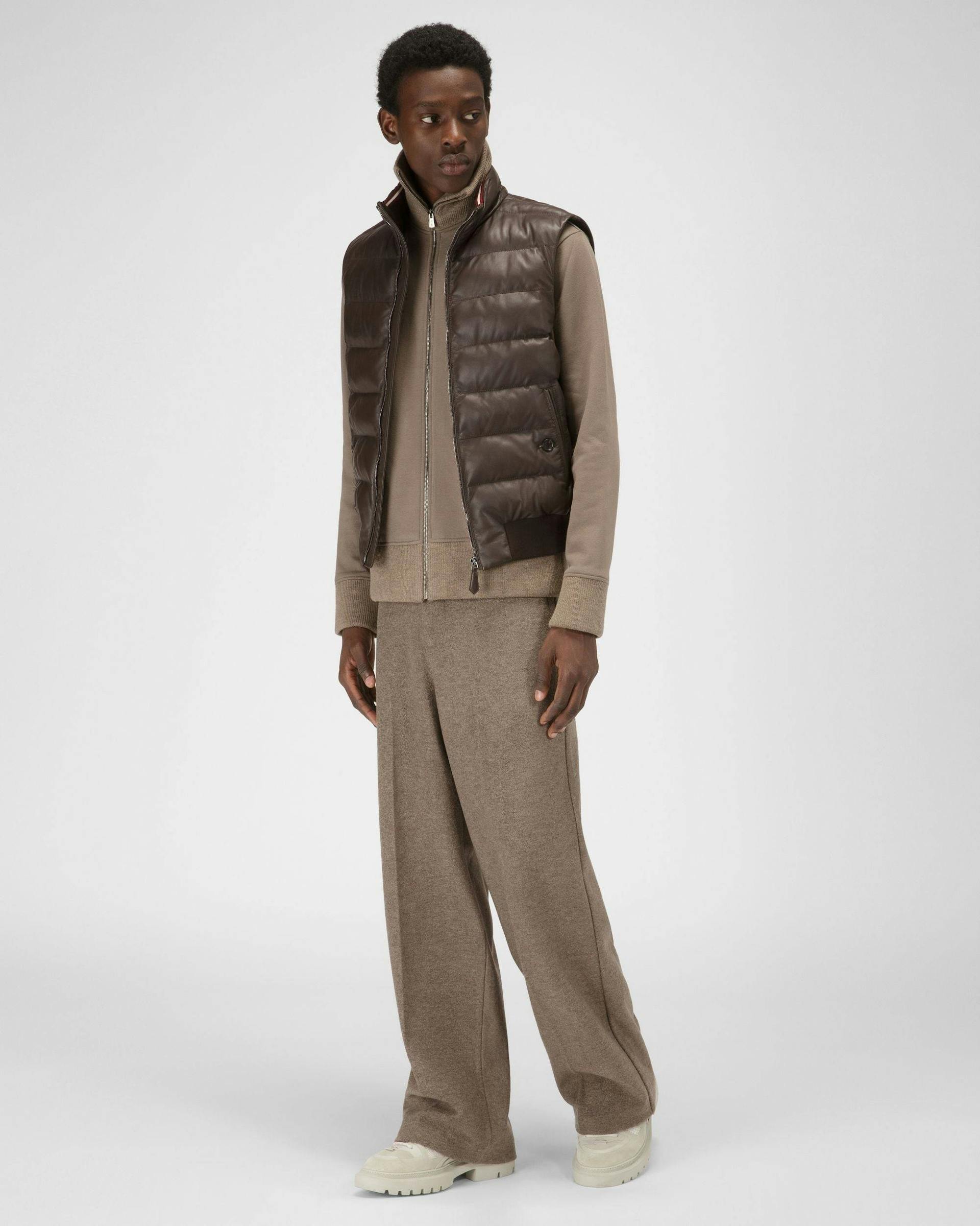 Leather Blouson Jacket In Ebony Brown - Men's - Bally - 02