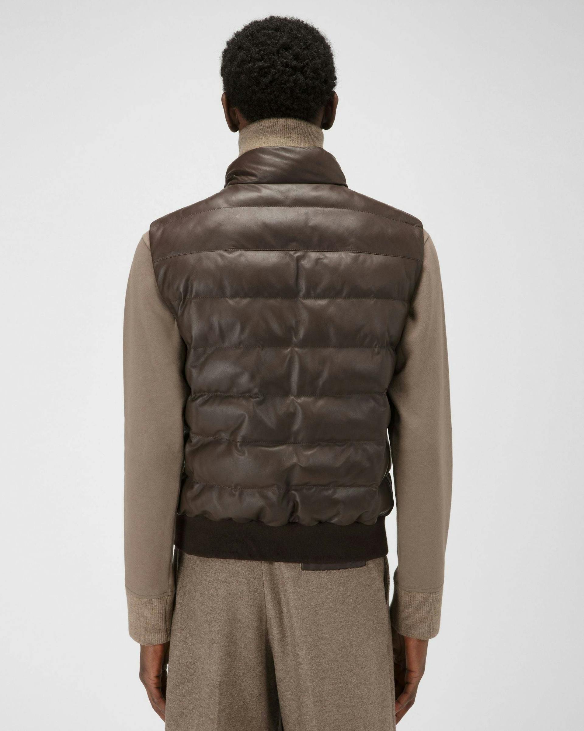 Leather Blouson Jacket In Ebony Brown - Men's - Bally - 04