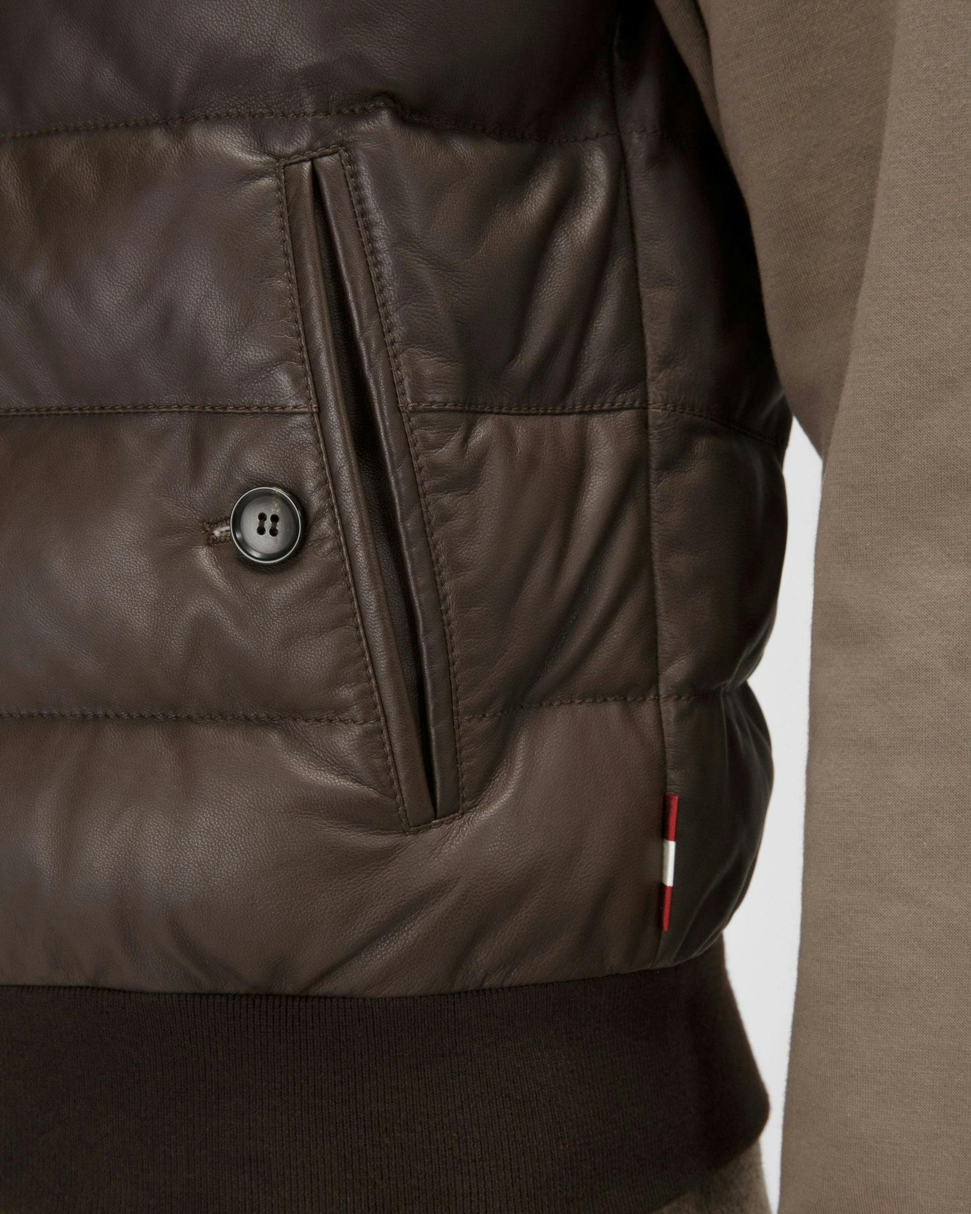 Leather Blouson Jacket In Ebony Brown - Men's - Bally - 05