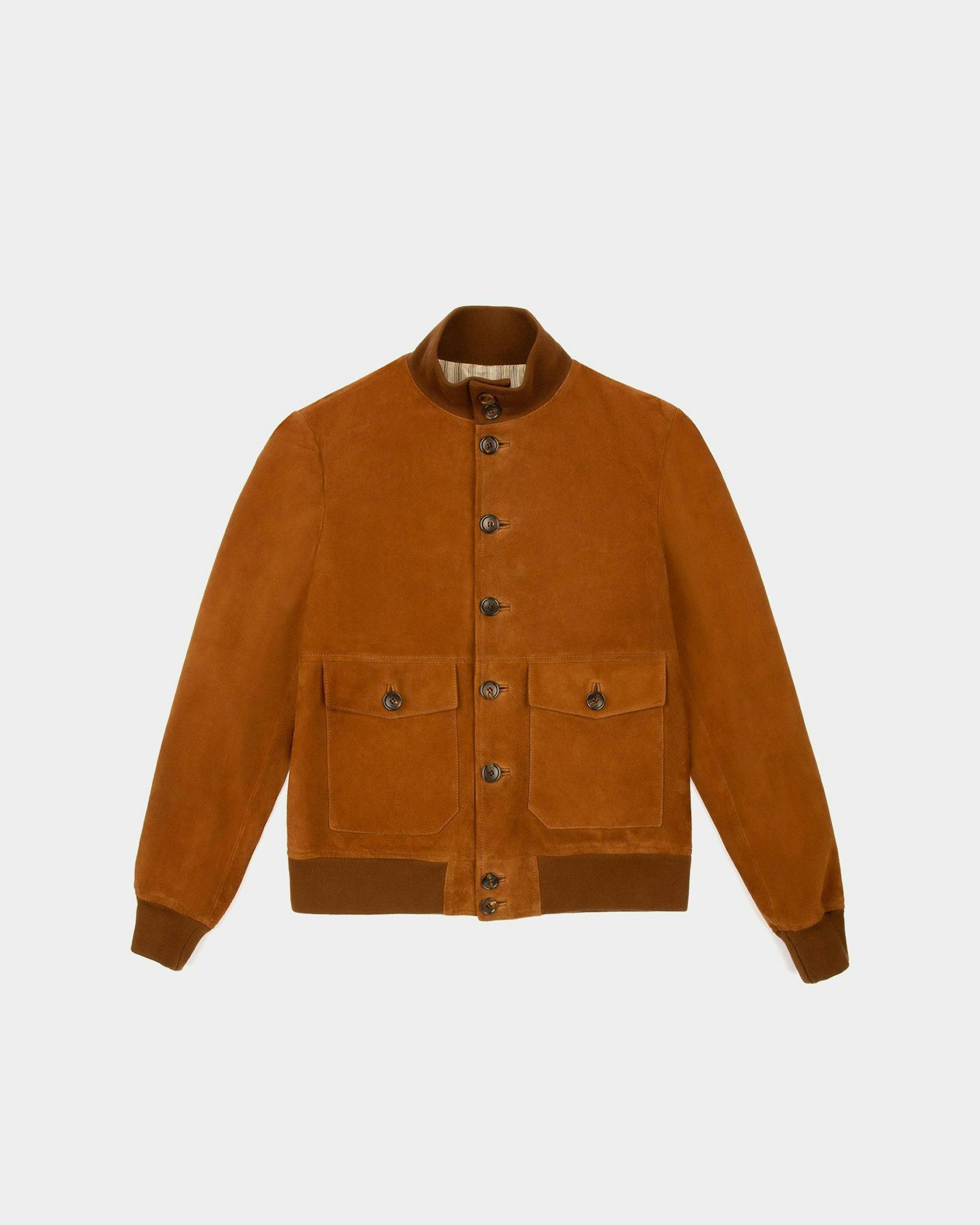 Suede Leather Bomber Jacket  In Brown - Men's - Bally - 01