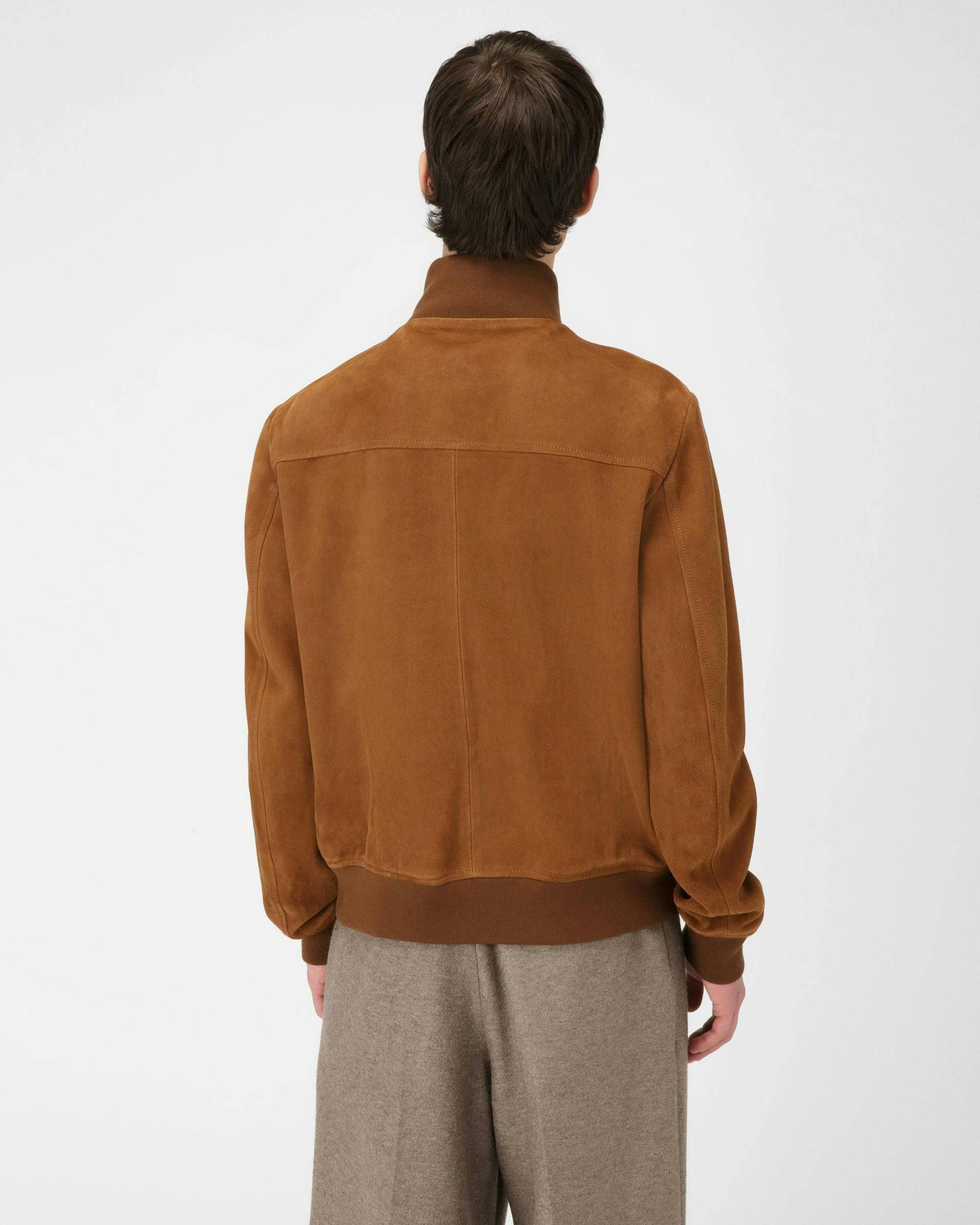 Suede Leather Bomber Jacket  In Brown - Men's - Bally - 05
