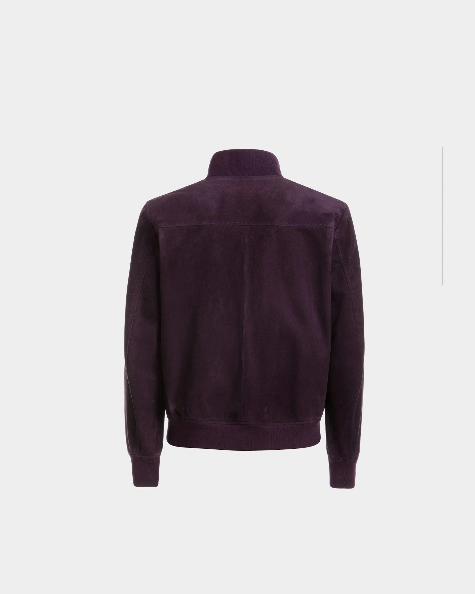 High Neck Bomber Jacket In Orchid Suede - Men's - Bally - 07
