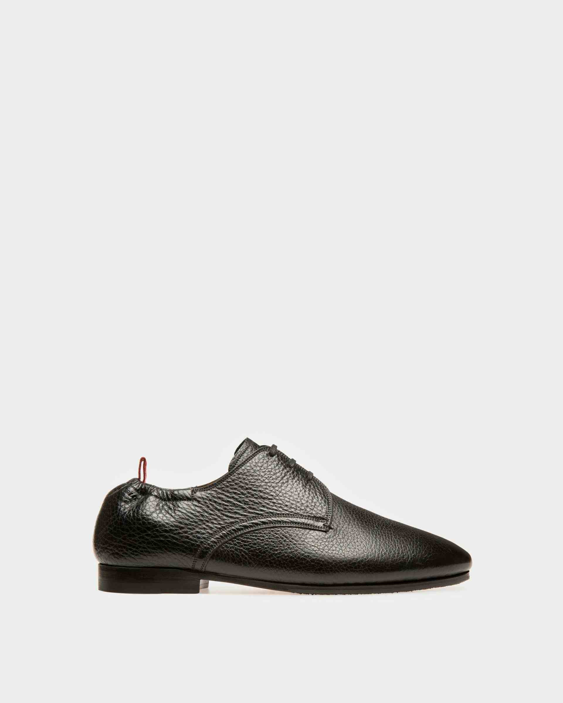 Plizard Leather Derby Shoes In Black - Men's - Bally