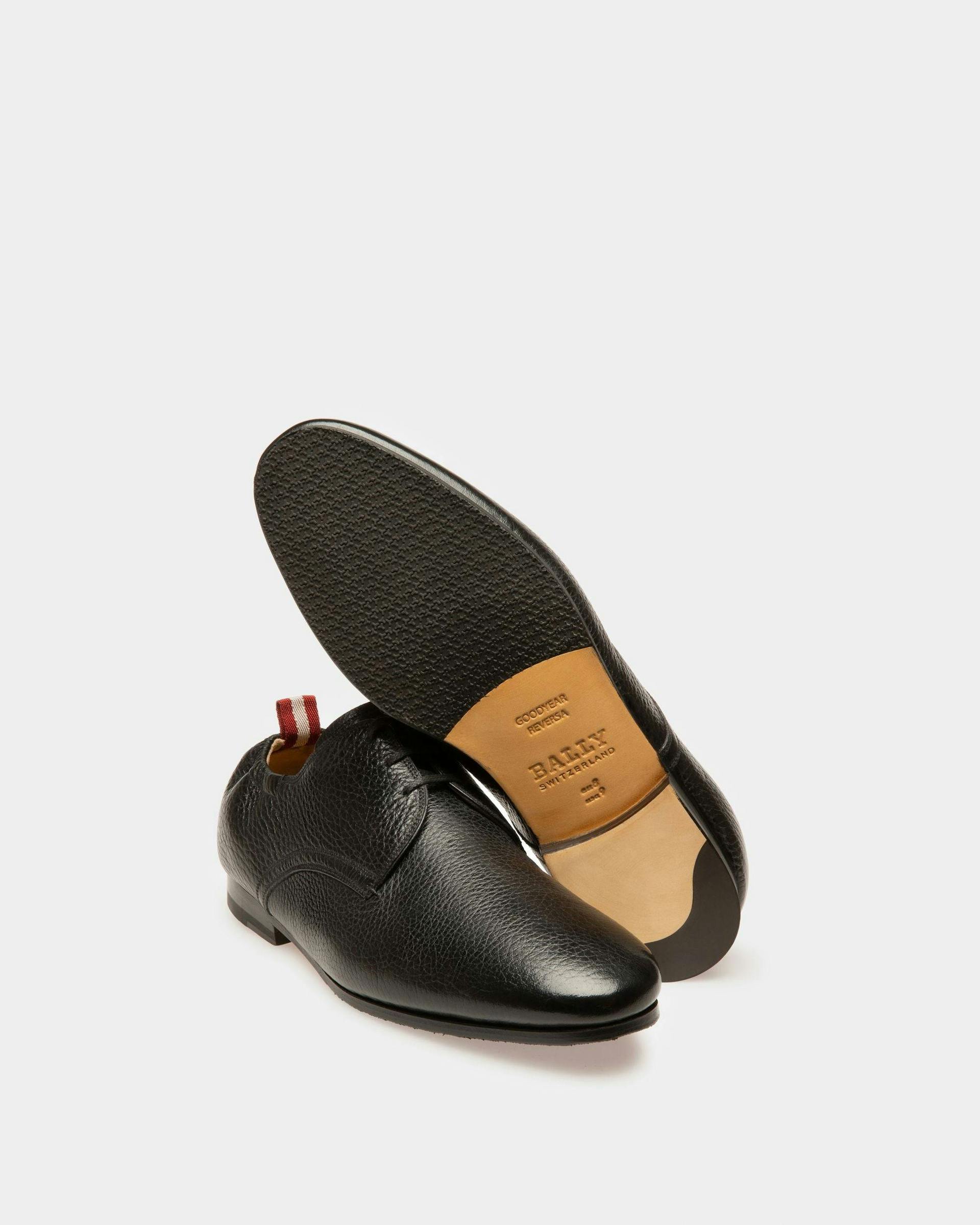 Plizard Leather Derby Shoes In Black - Men's - Bally - 04