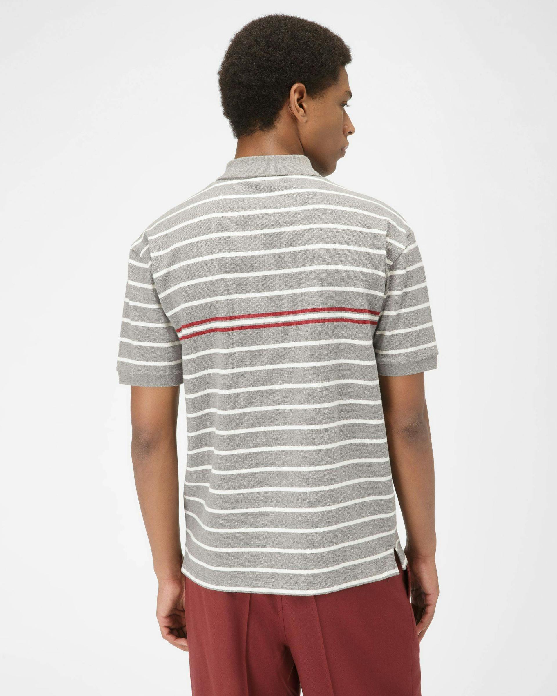 Cotton Polo Shirt In Grey - Men's - Bally - 03