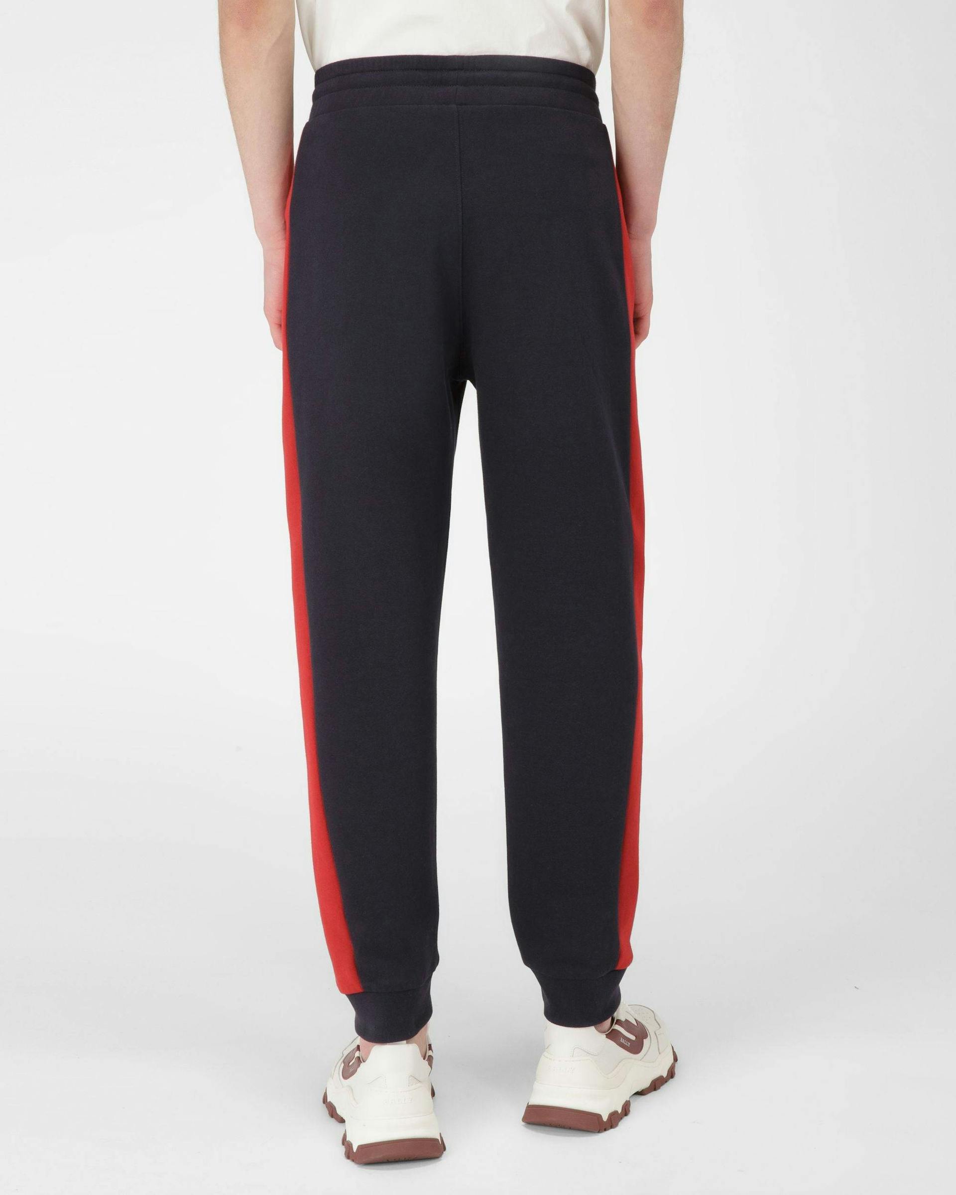 Techno Cotton Trousers In Navy & Bally Red - Men's - Bally - 05