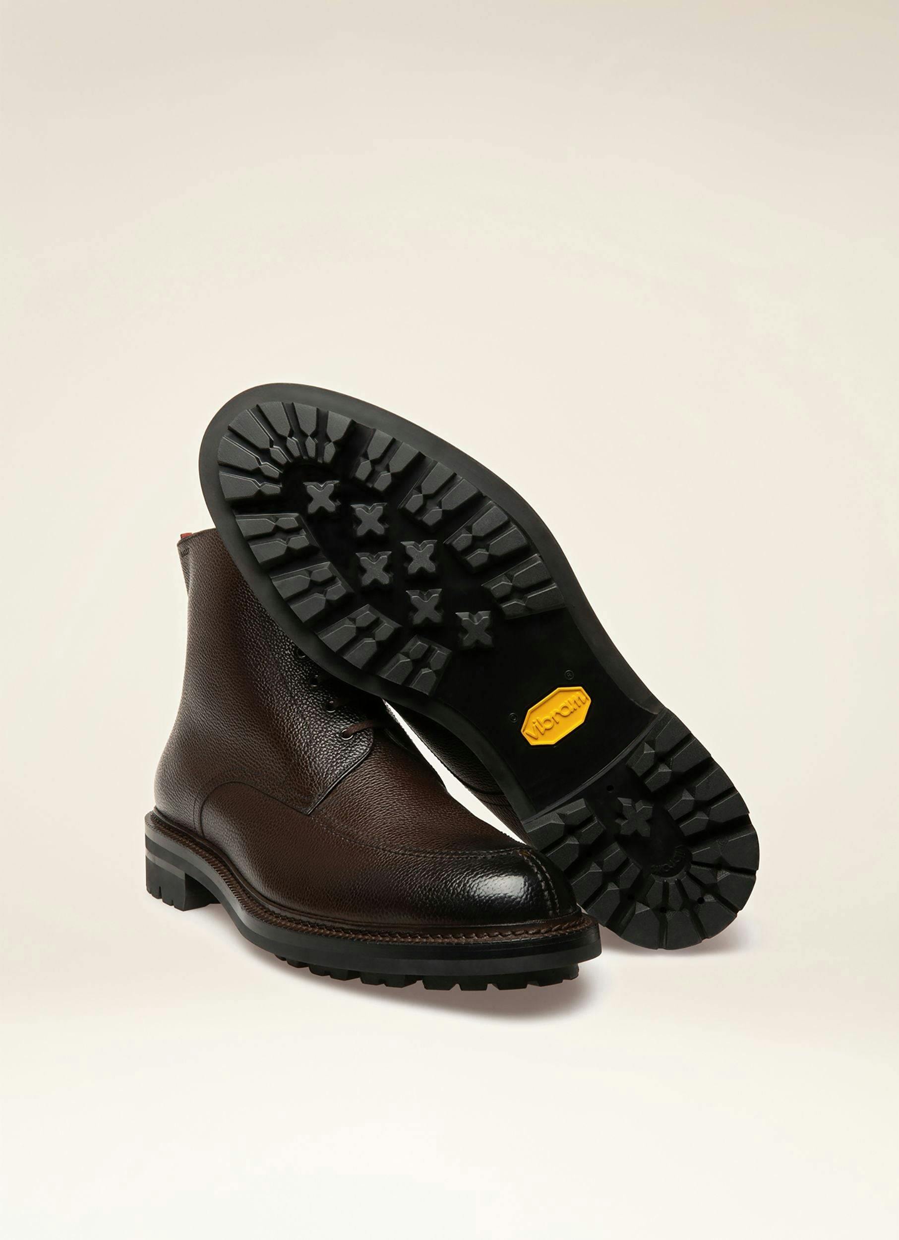 KRIENS Leather Boots In Ebony Brown - Men's - Bally - 03