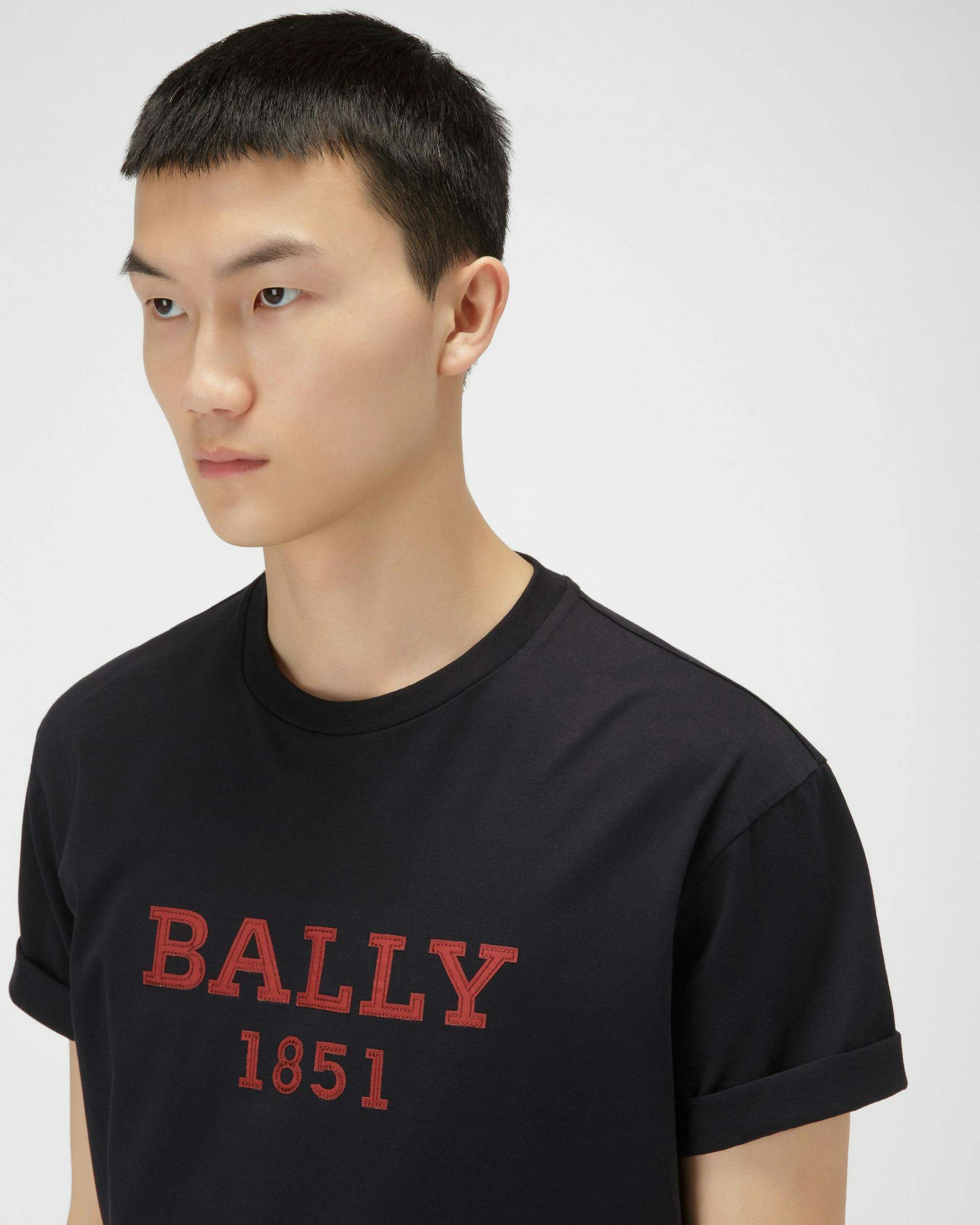 Cotton T-Shirt In Navy - Men's - Bally - 02