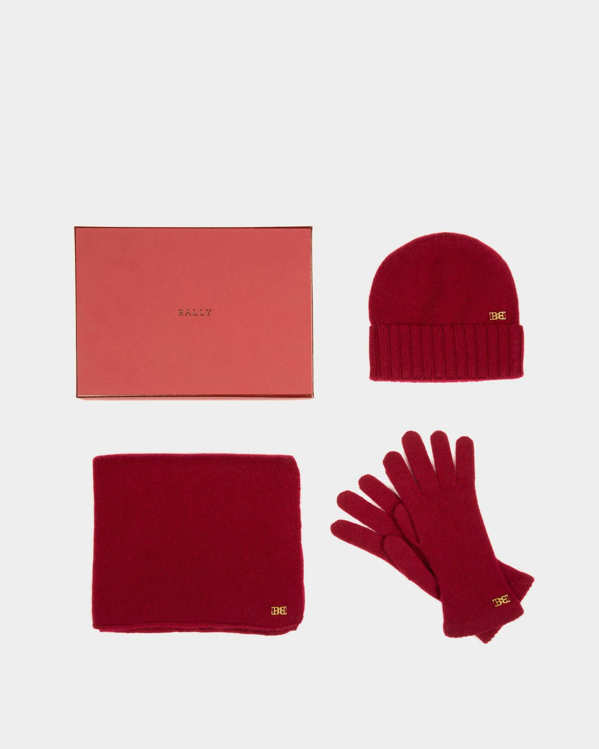 Cashmere Accessory Set In Heritage Red - Women's - Bally - 07