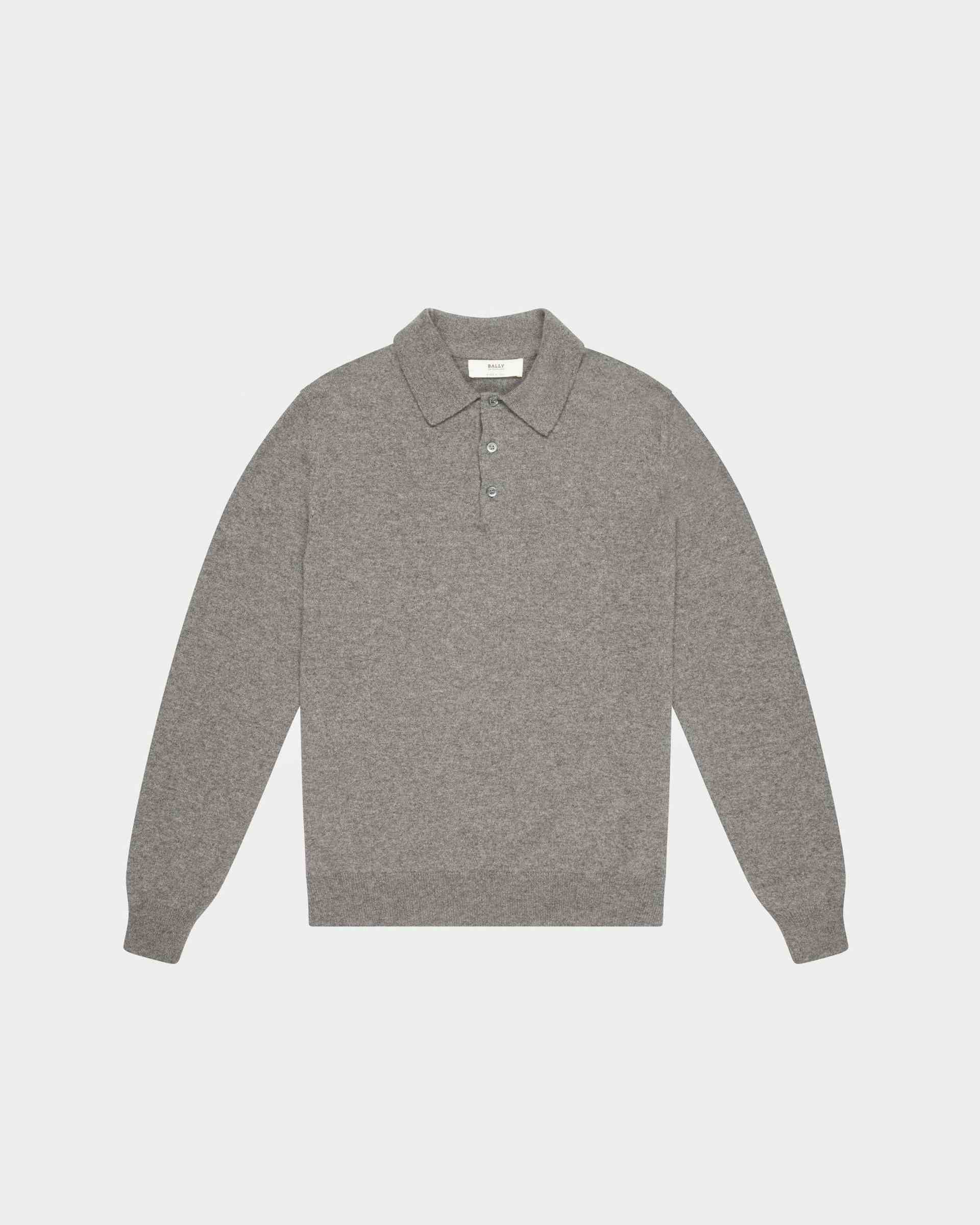 Cashmere Polo Shirt  In Grey - Men's - Bally