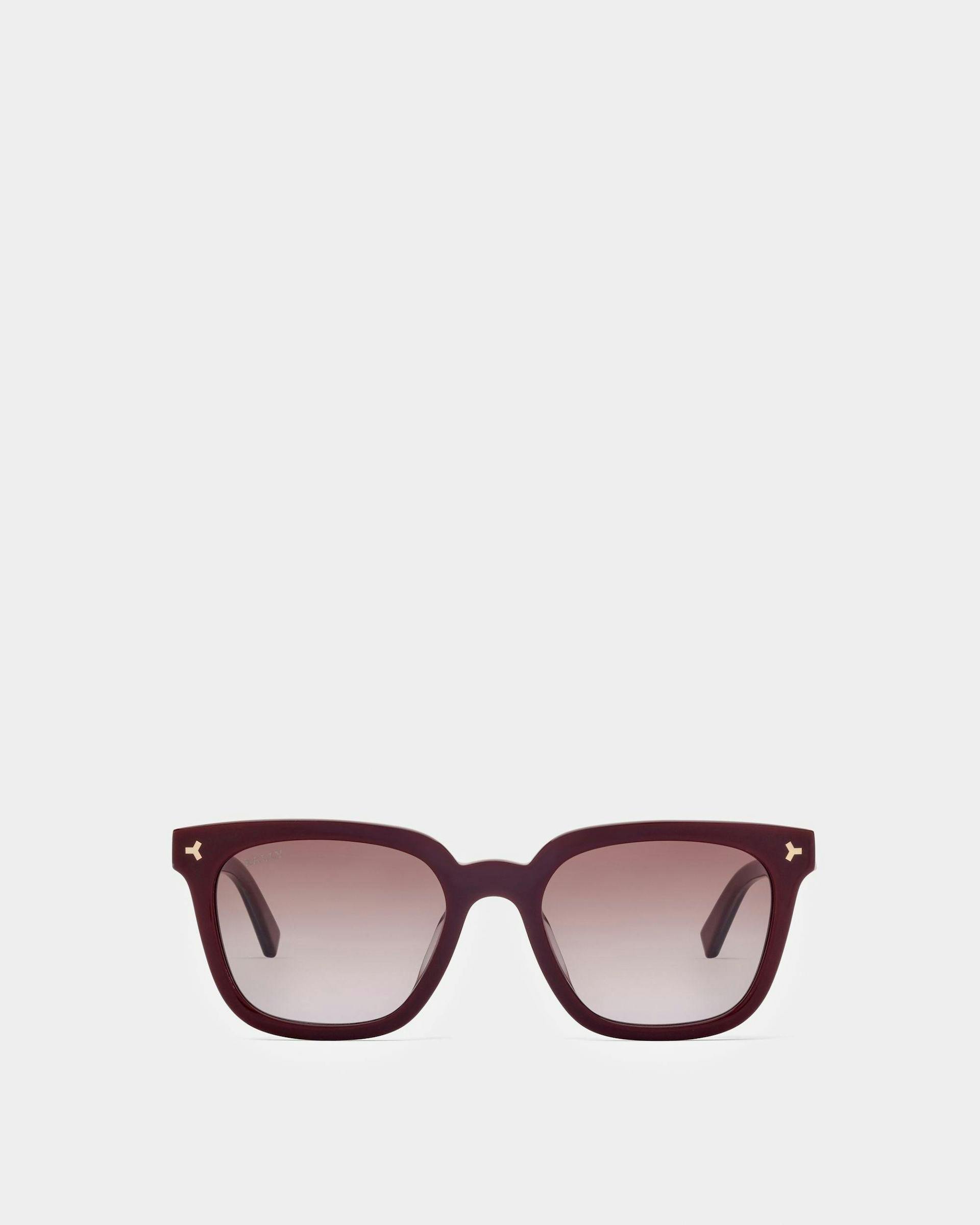 Eben Acetate Sunglasses In Shiny Bordeaux & Gradient Red Lens - Men's - Bally - 01
