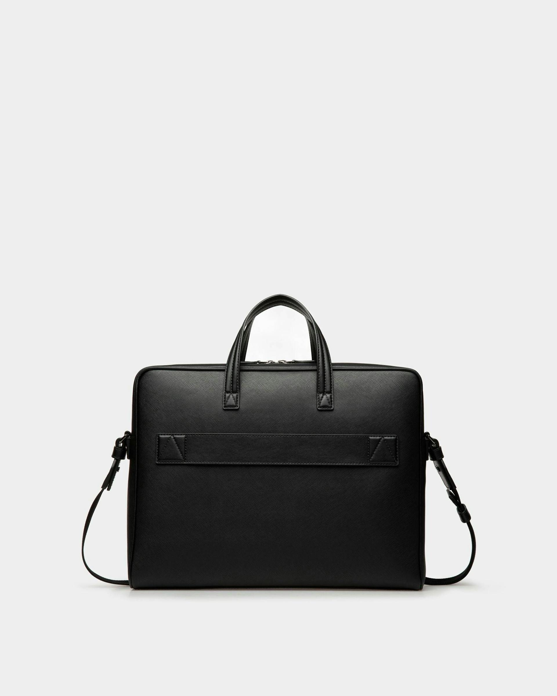 Men's Mythos Business Bag In Black Leather | Bally | Still Life Back