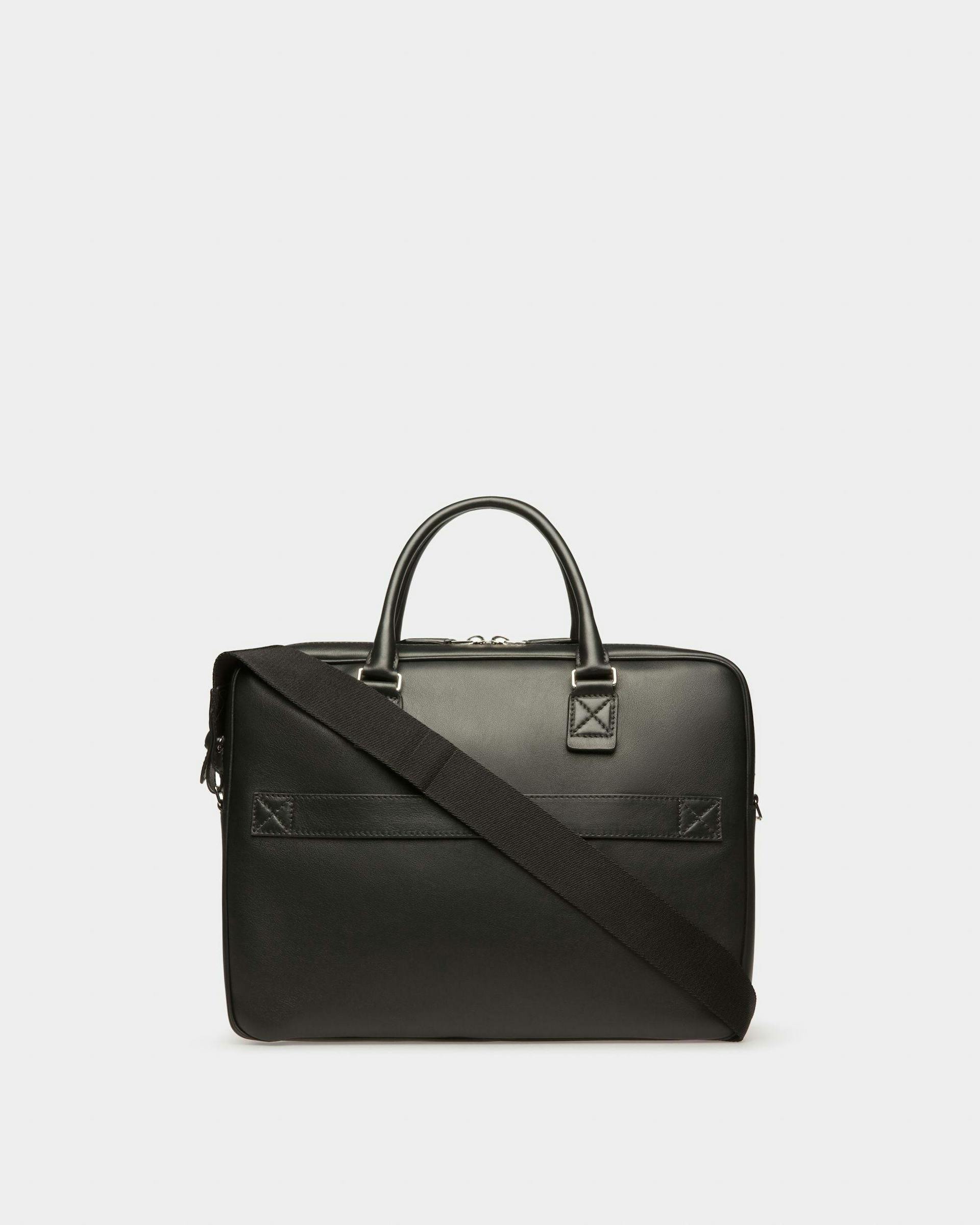Hesines Leather Business Bag In Black & Green - Men's - Bally - 02