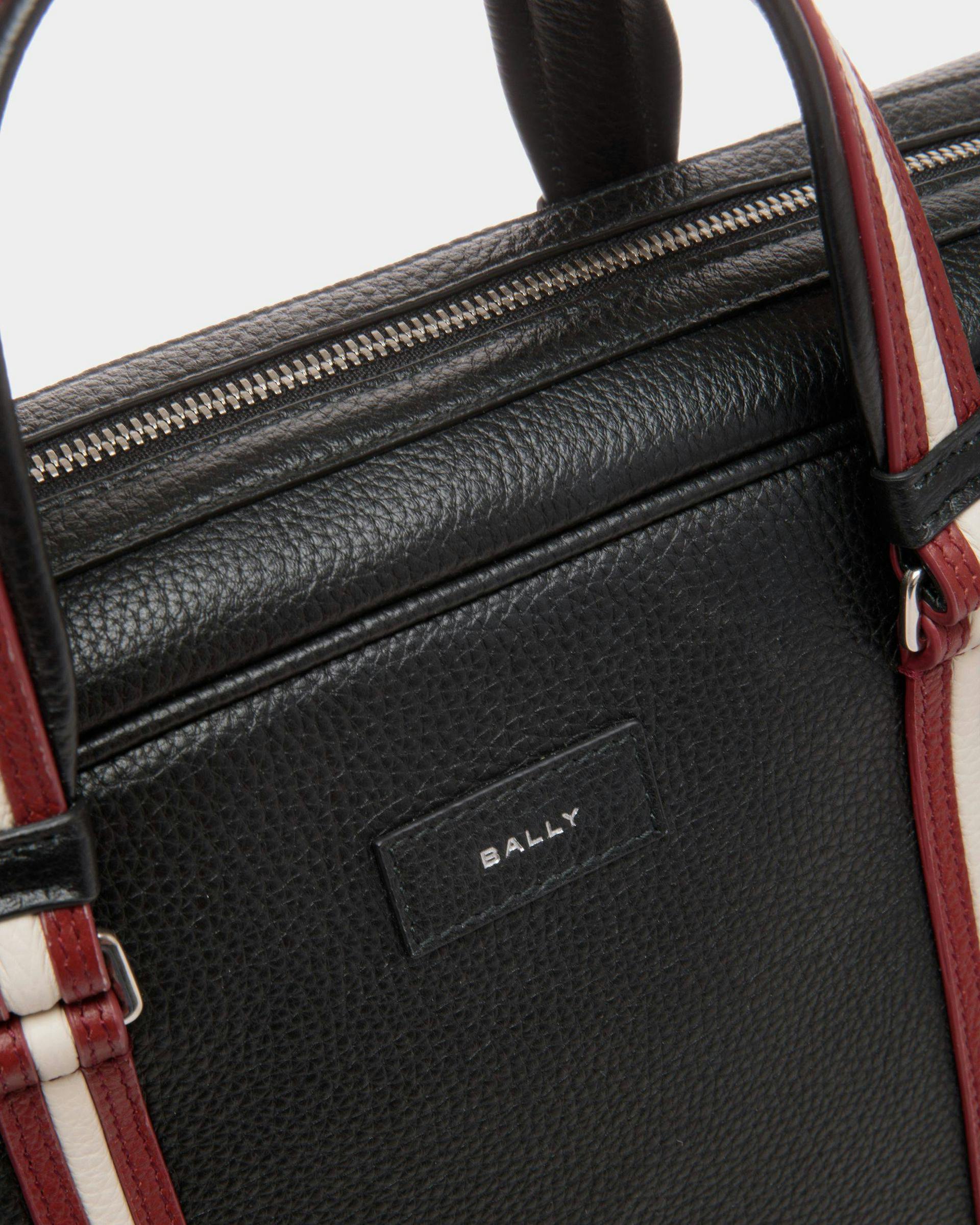 Men's Code Briefcase In Black Grained Leather | Bally | Still Life Detail