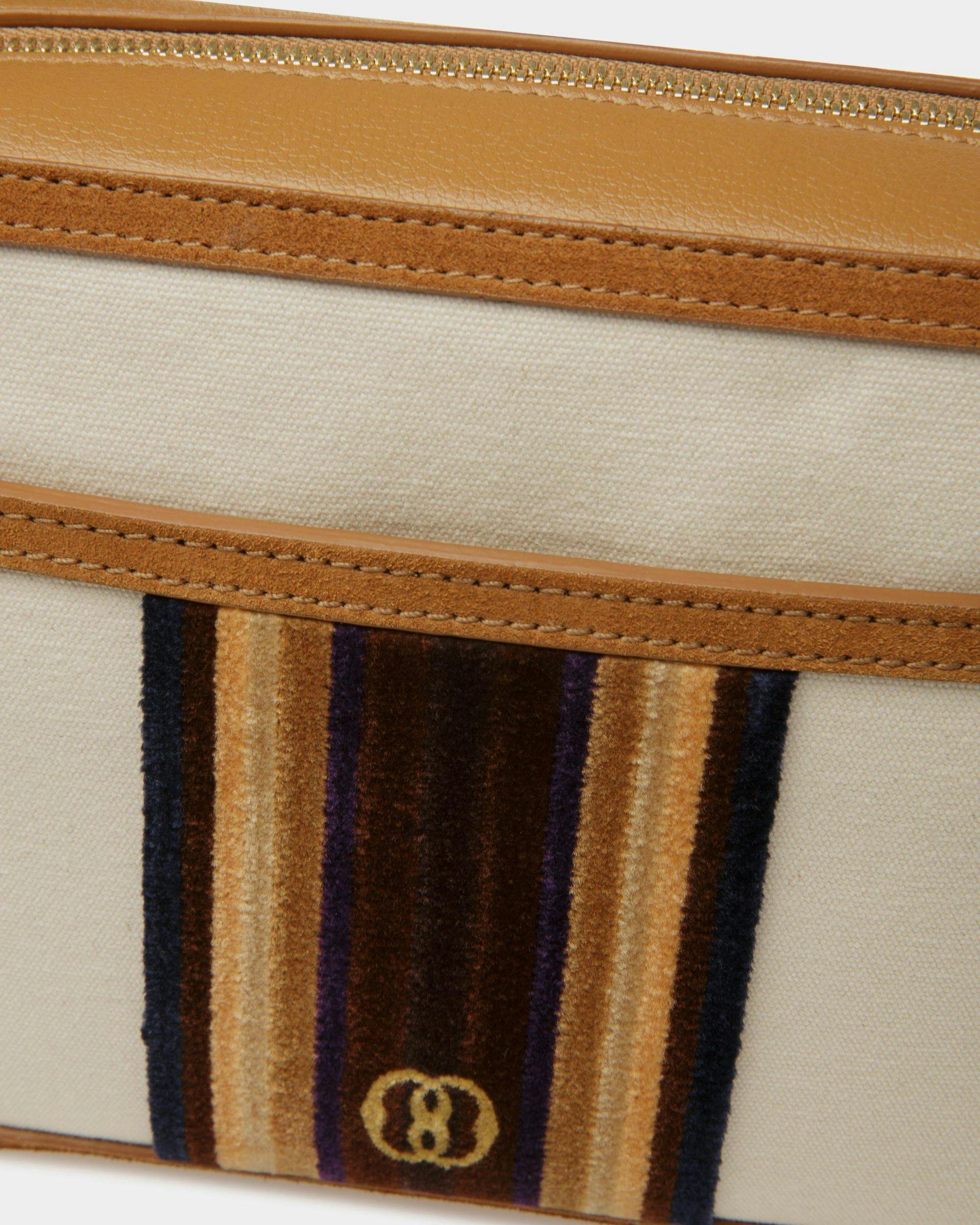 Gare Crossbody Bag In Natural And Desert Fabric - Men's - Bally - 06