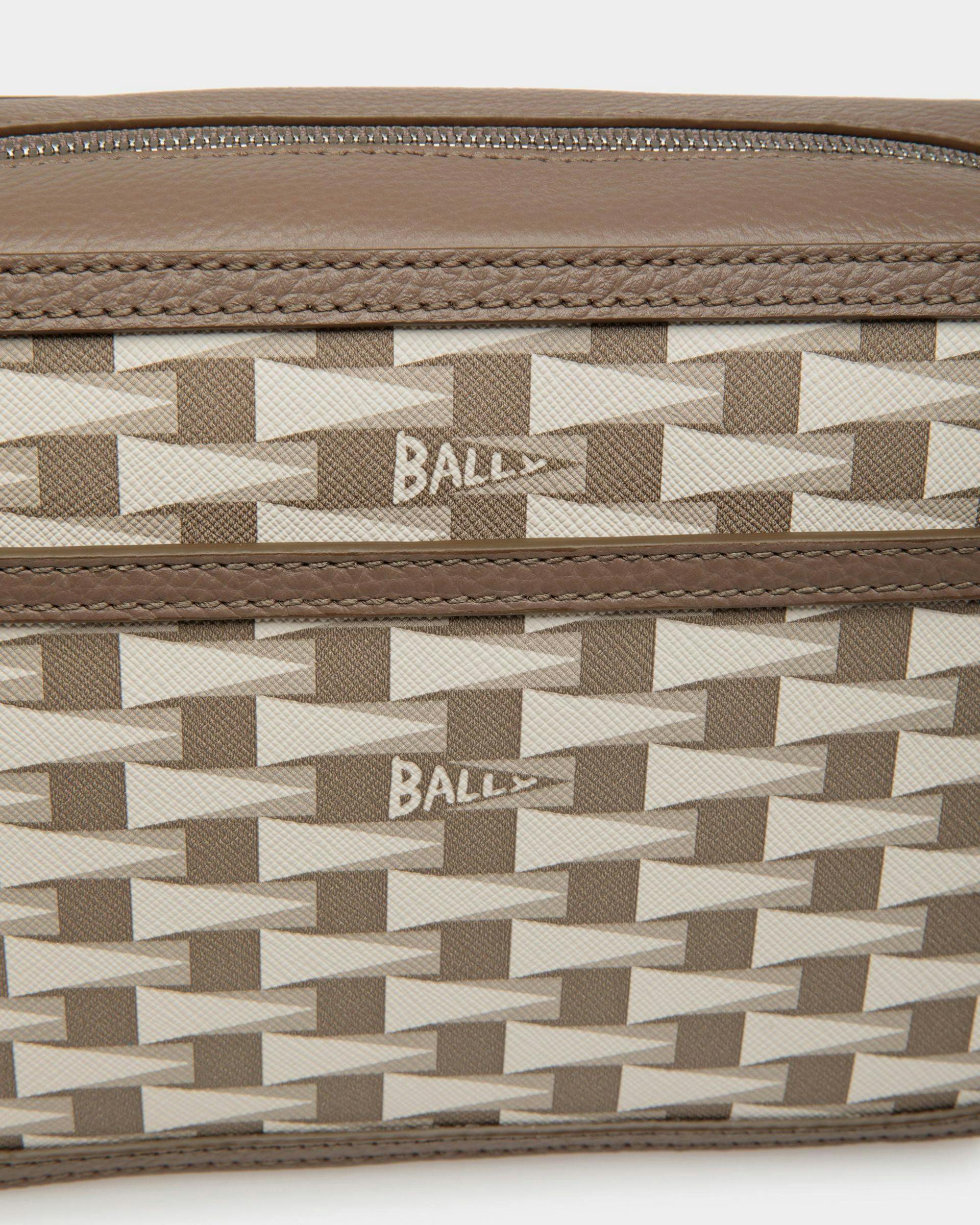 Men's Pennant Crossbody Bag in Beige Pennant Motif TPU | Bally | Still Life Detail