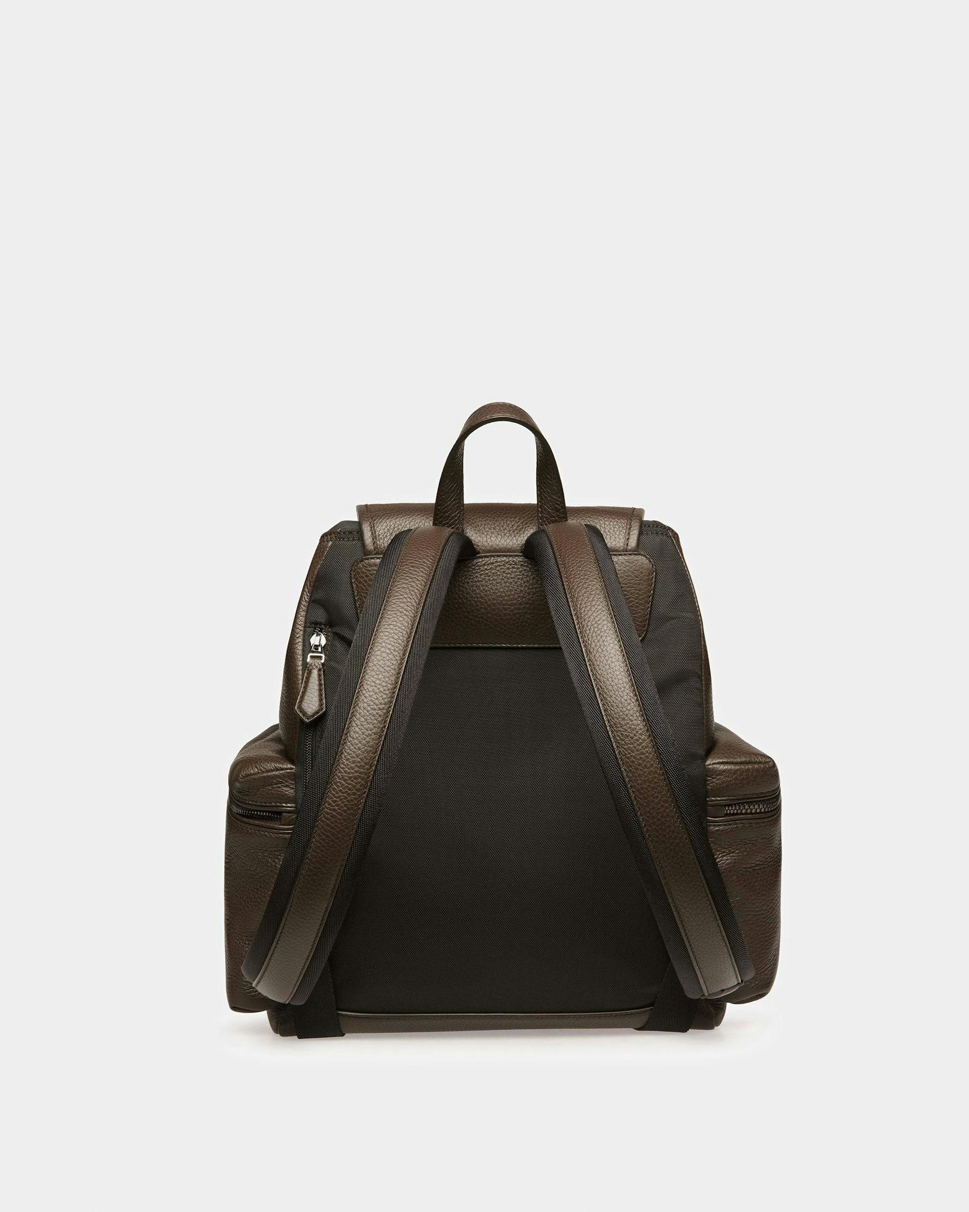 Cliford Leather Backpack In Ebony Brown - Men's - Bally - 03