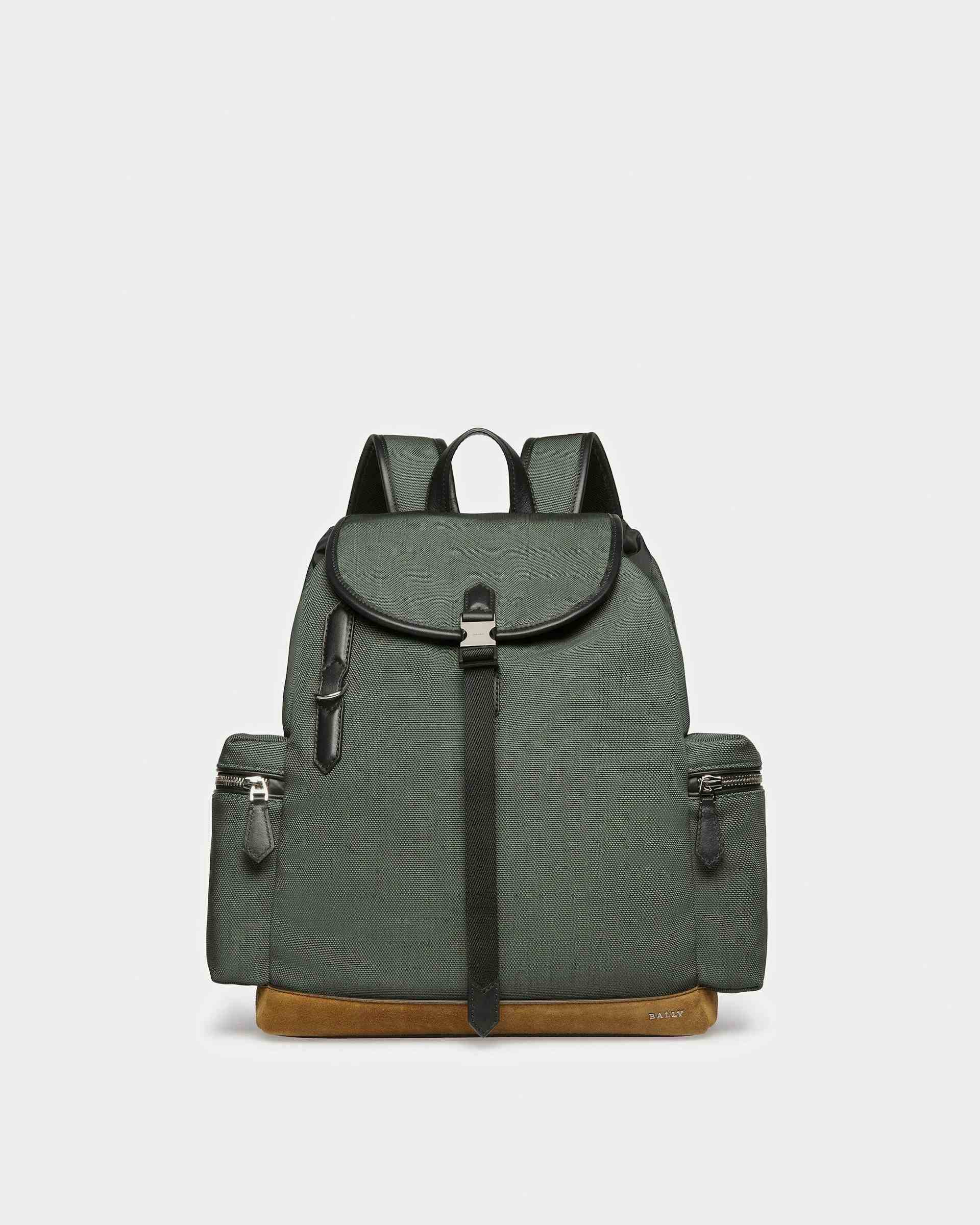 Cliford Small Leather And Nylon Backpack In Sage - Men's - Bally