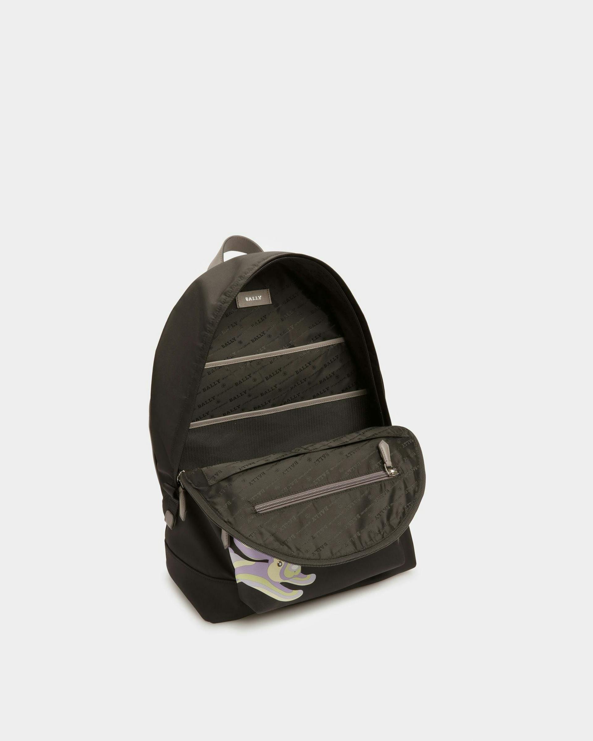 Harper Nylon And Leather Backpack In Black - Men's - Bally - 02