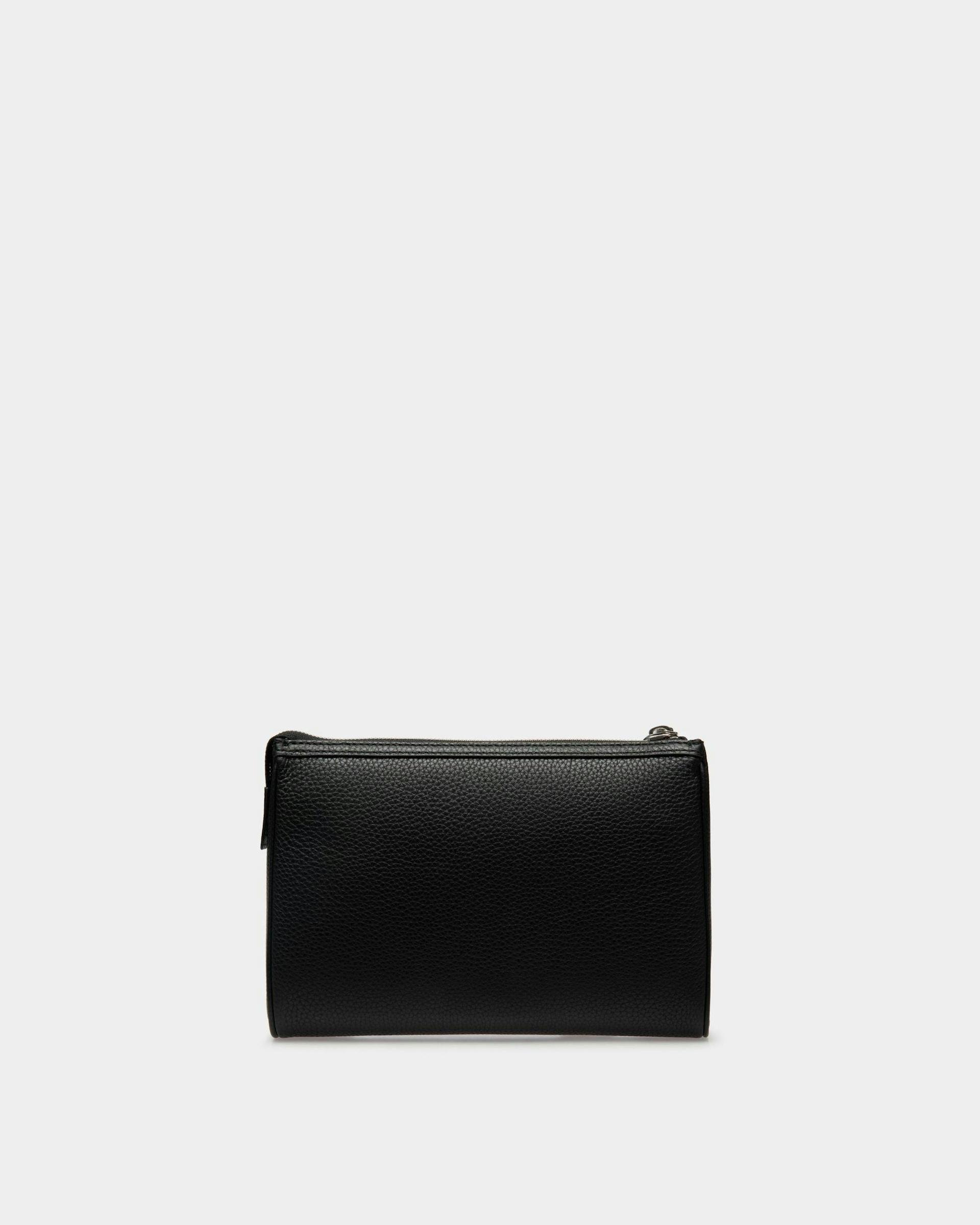 Men's Code Pouch In Black Grained Leather | Bally | Still Life Back