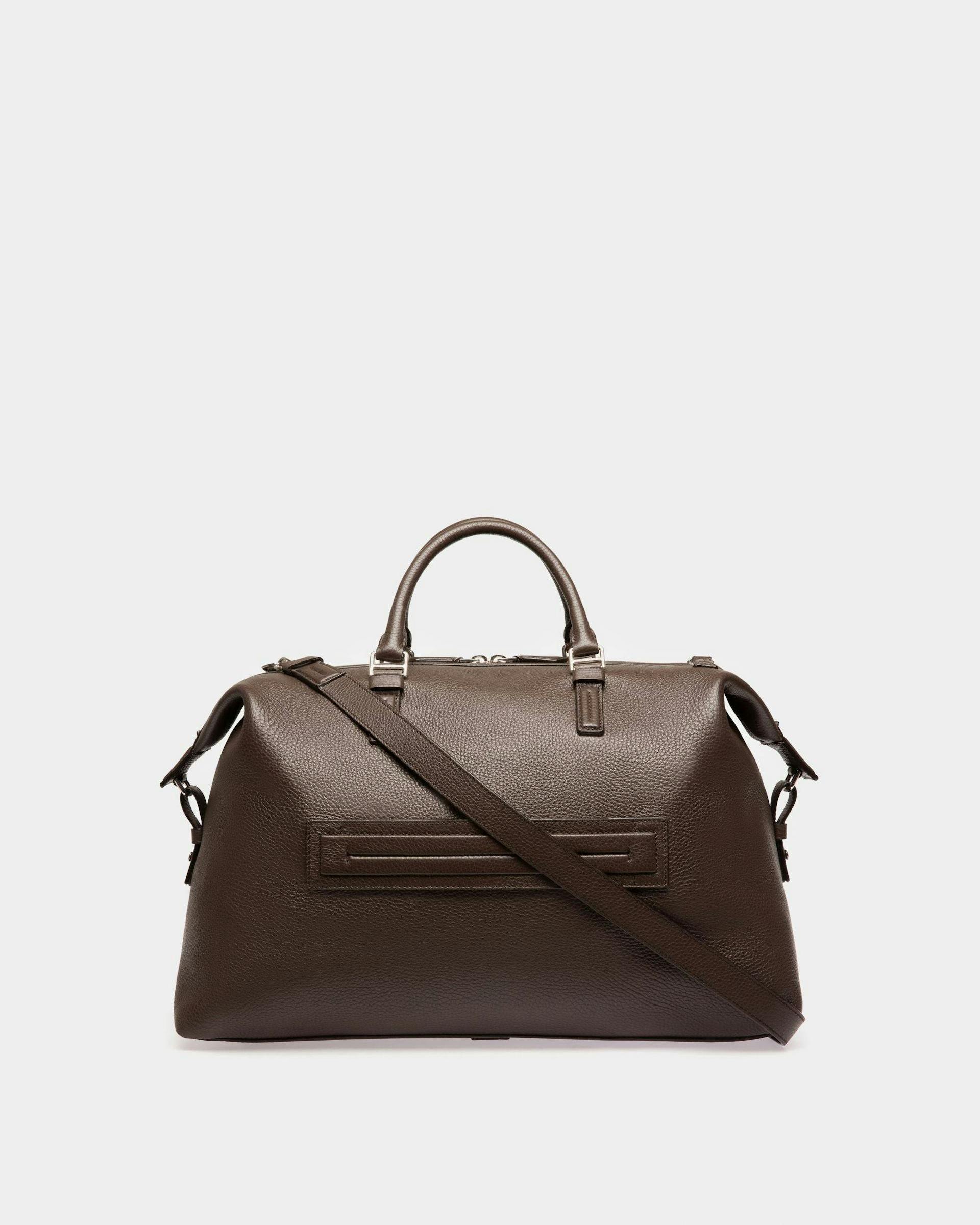 Sandri Leather Weekender Bag In Ebony Brown - Men's - Bally - 03