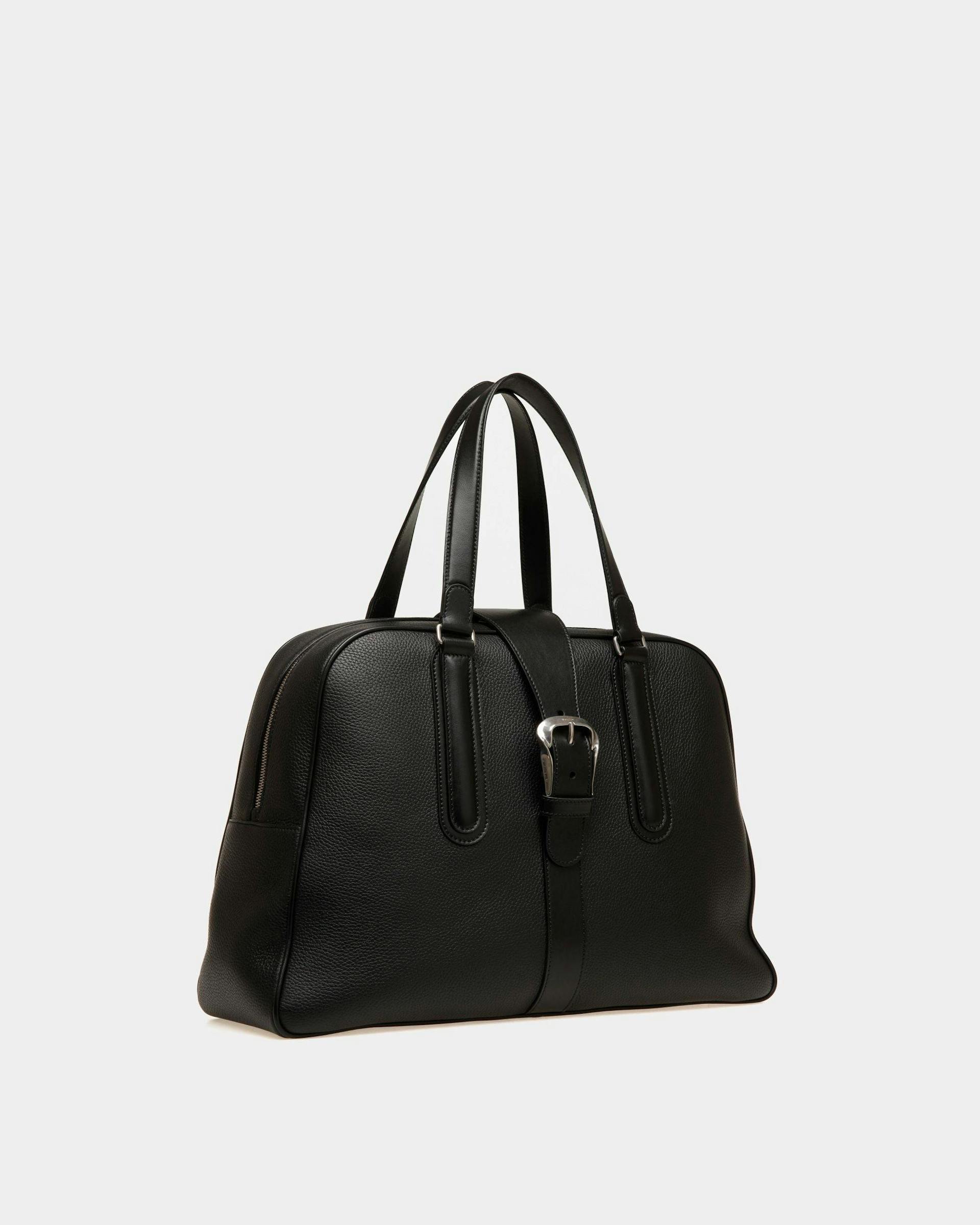 Men's Bowling Bag In Black Leather | Bally | Still Life 3/4 Front