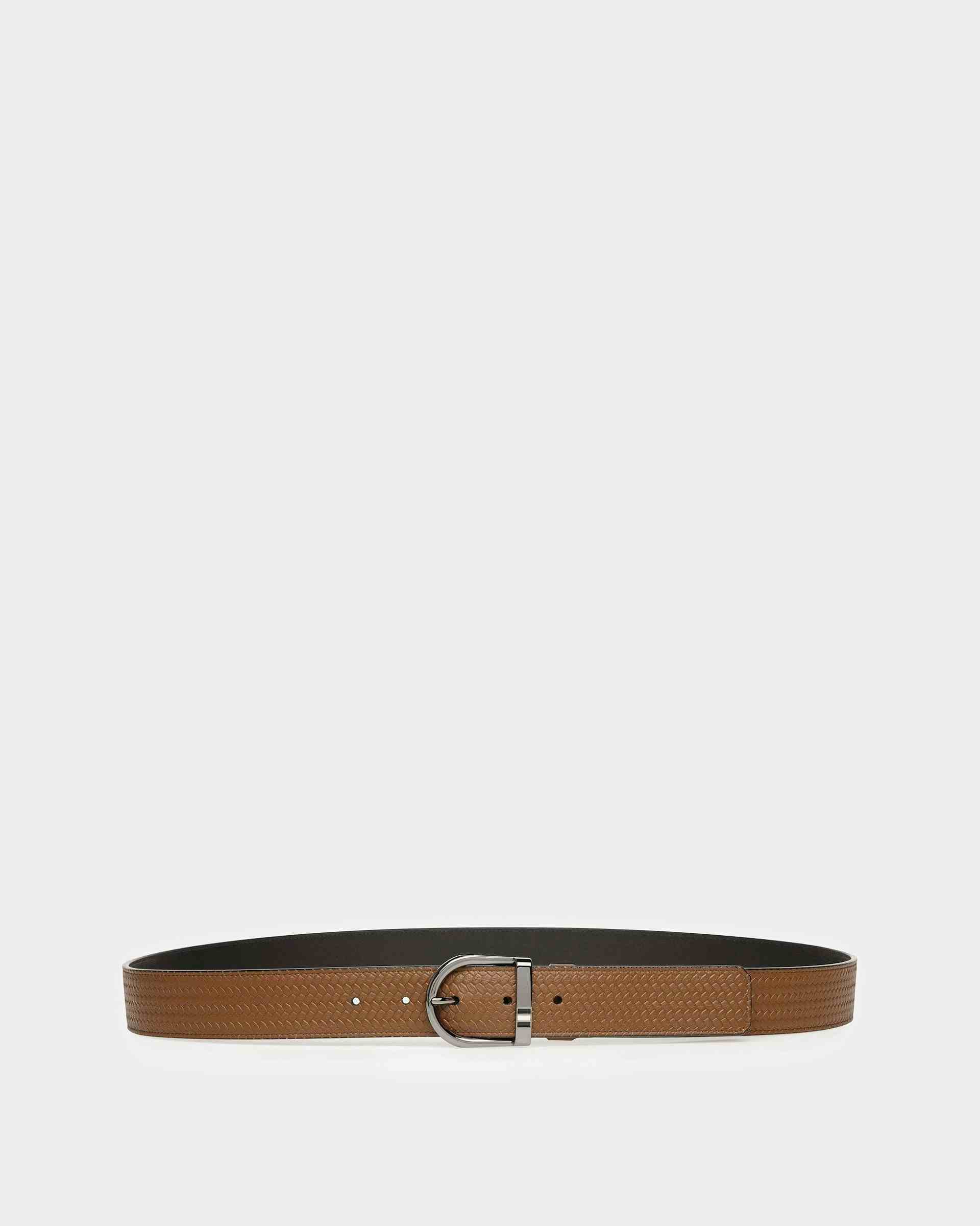 Darkon Leather Belt In Brown And Black - Men's - Bally