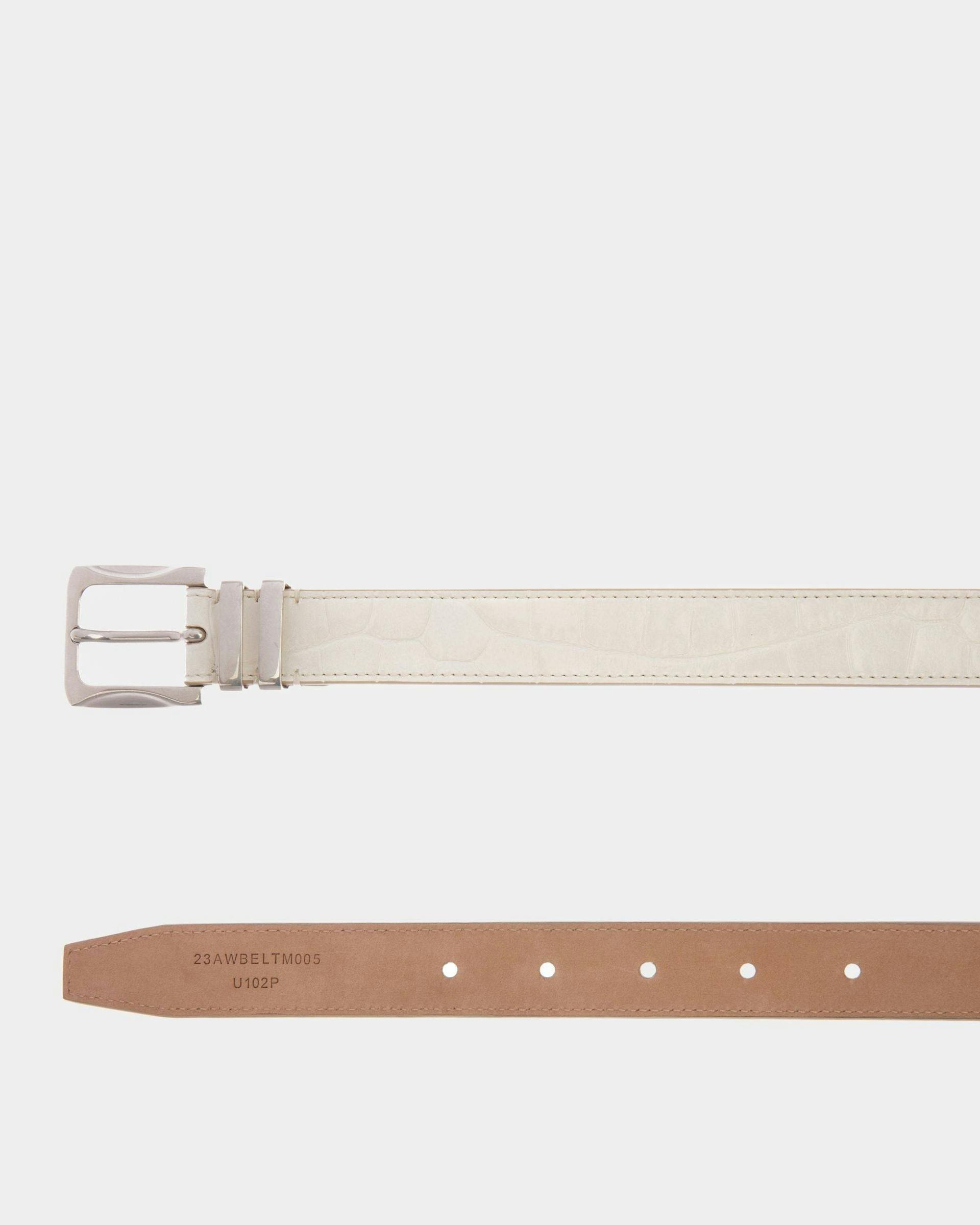 Casual Fixed 25mm Belt In Bone Leather - Men's - Bally - 02
