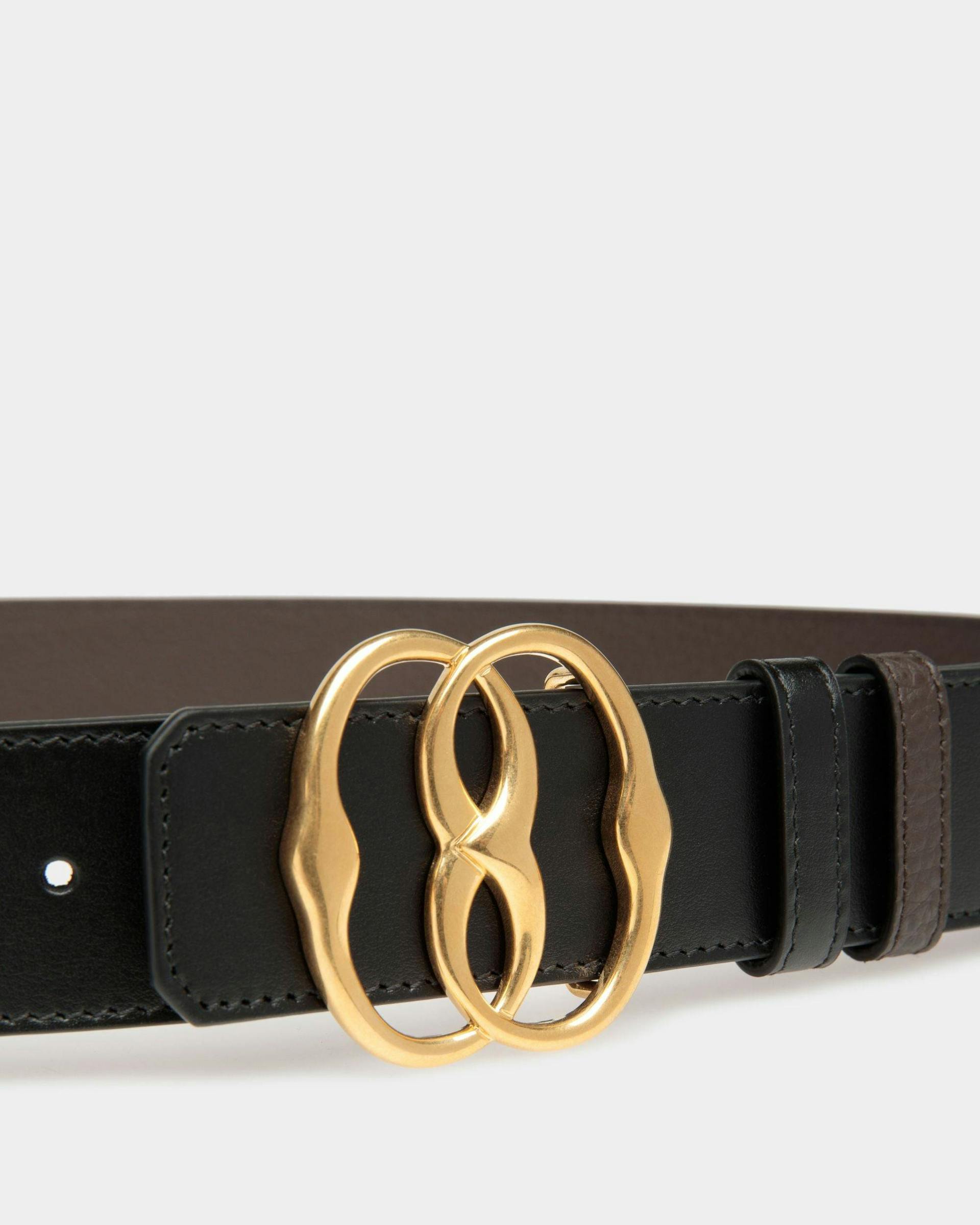 Bally Iconic 35mm Belt In Brown And Black Leather - Men's - Bally - 03