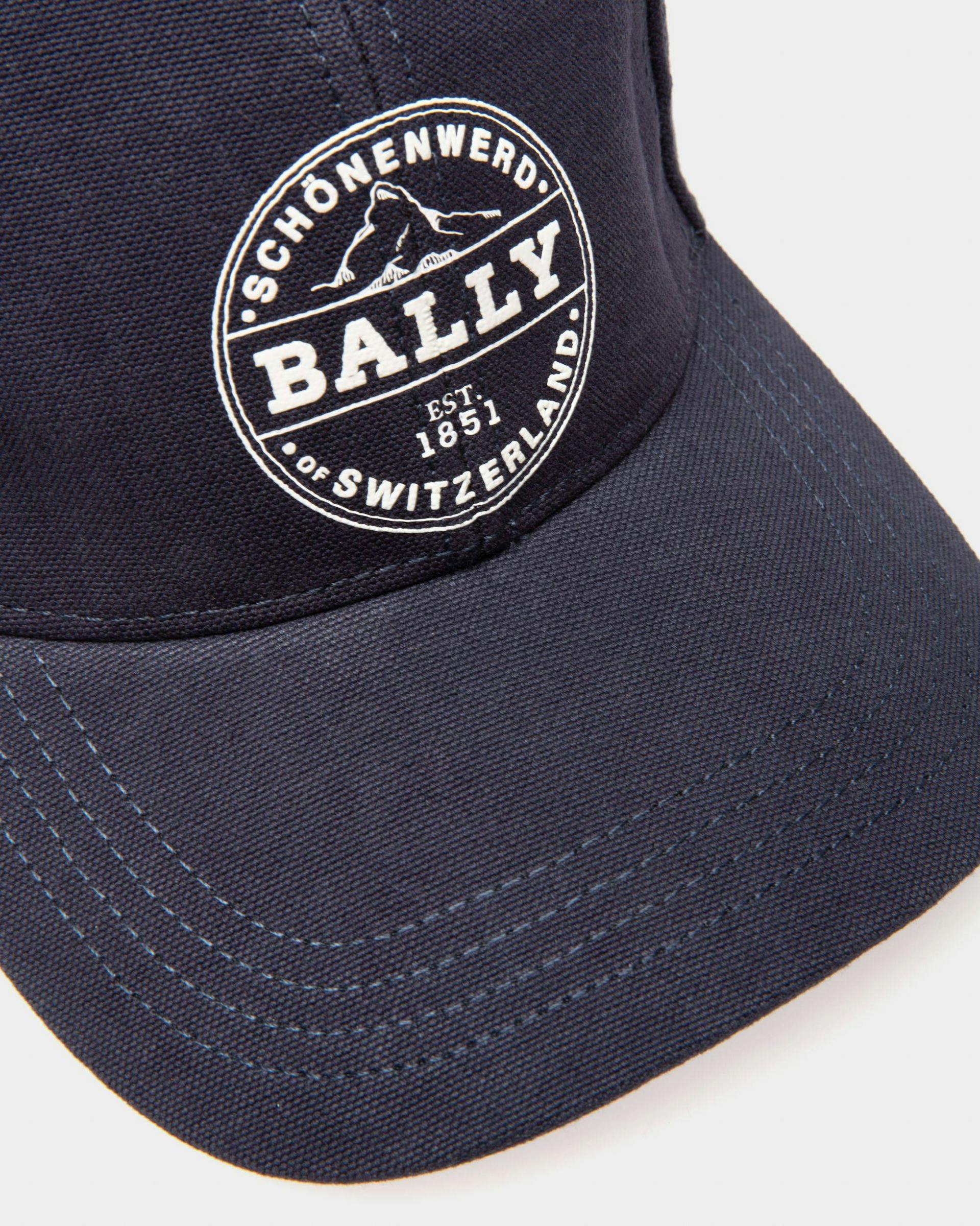 Organic Cotton Baseball Cap In Navy - Men's - Bally - 03