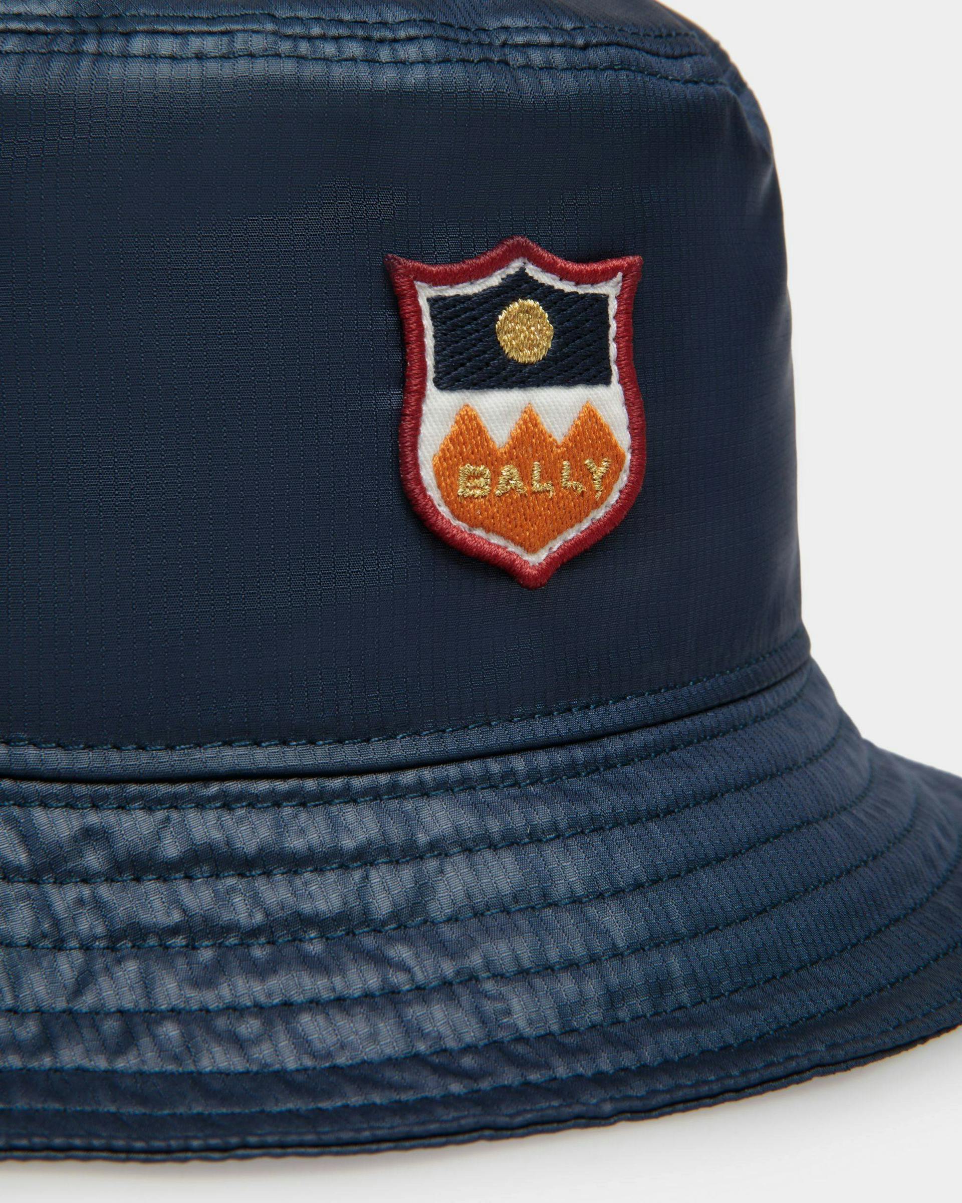 Men's Men's Bucket Hat in Navy Blue Technical Fabric | Bally | Still Life Detail