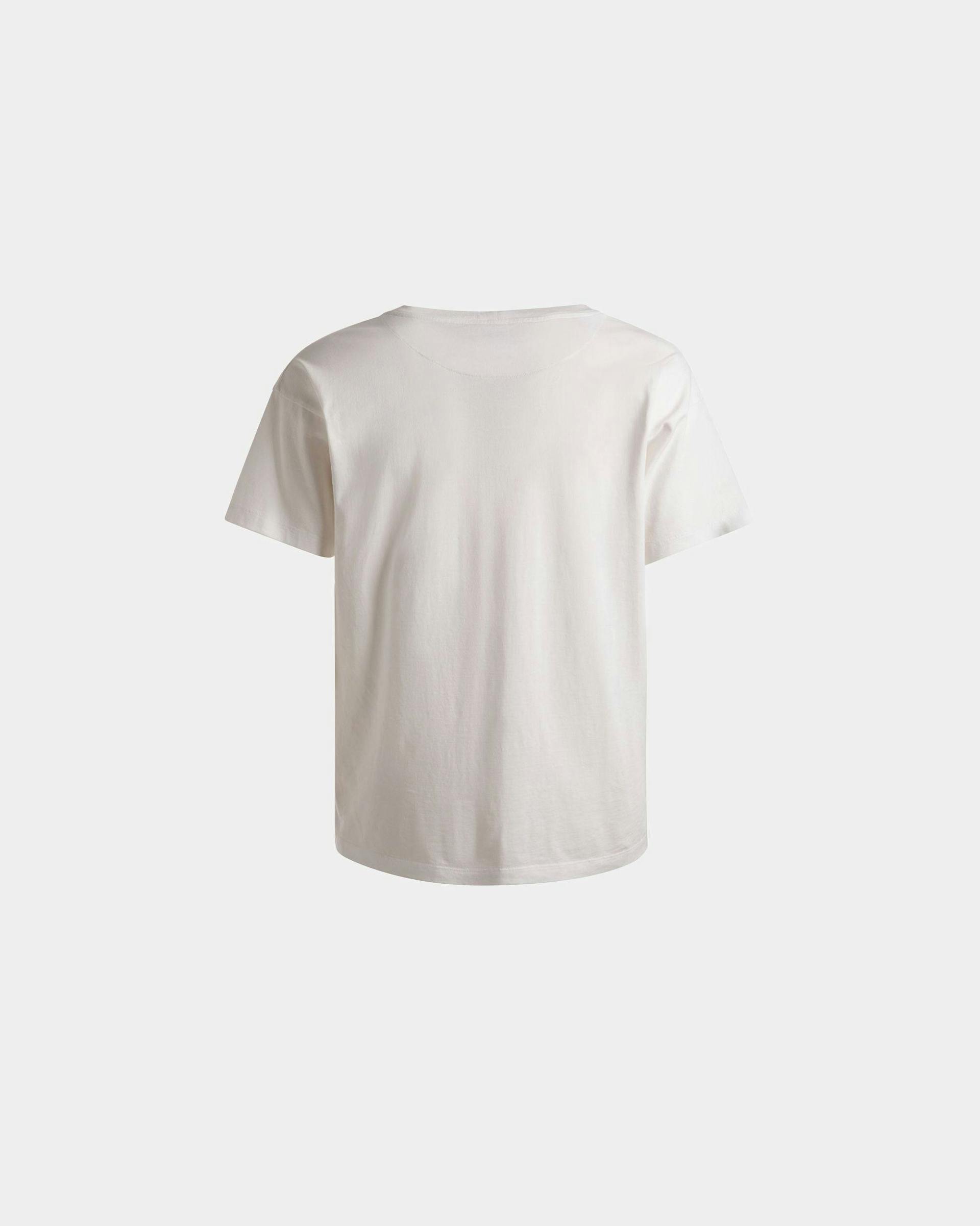 Train Print T-Shirt In White Cotton - Men's - Bally - 07