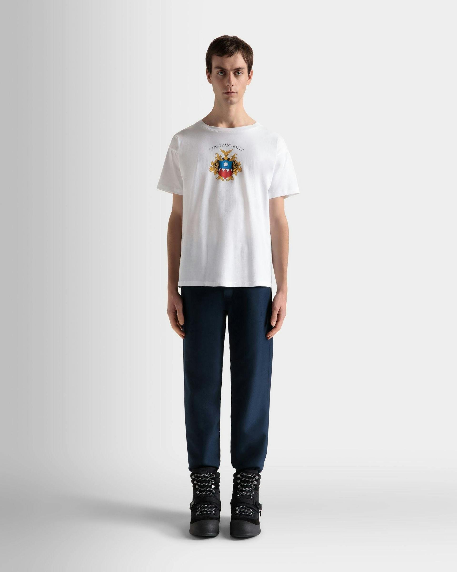 Men's Shirt In White Cotton | Bally | On Model Front