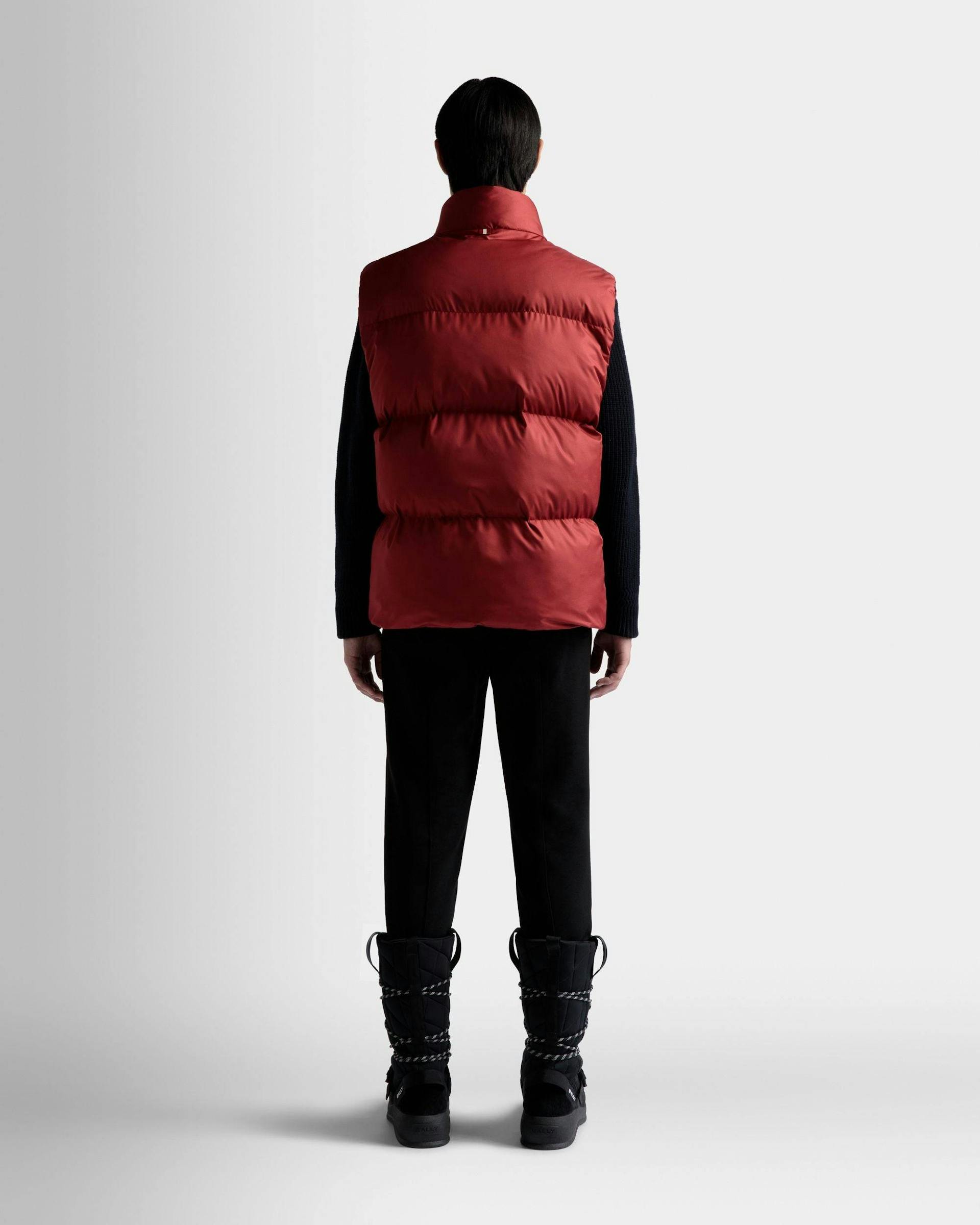 Men's Puffer Vest In Red | Bally | On Model Back