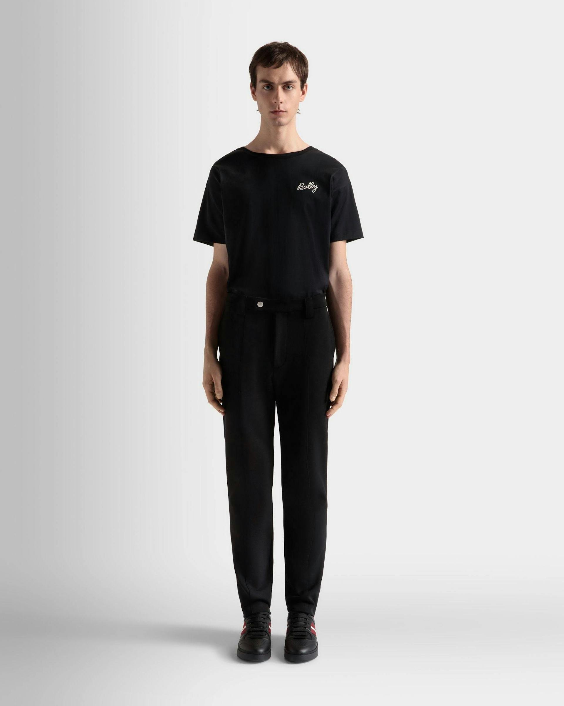 Men's Pants In Black | Bally | On Model Front