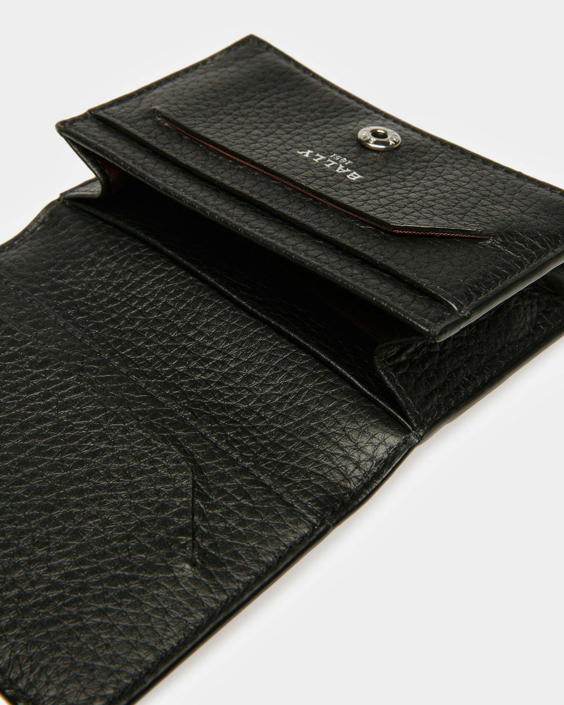 Screnty Grained Leather Card Holder In Black - Men's - Bally - 04