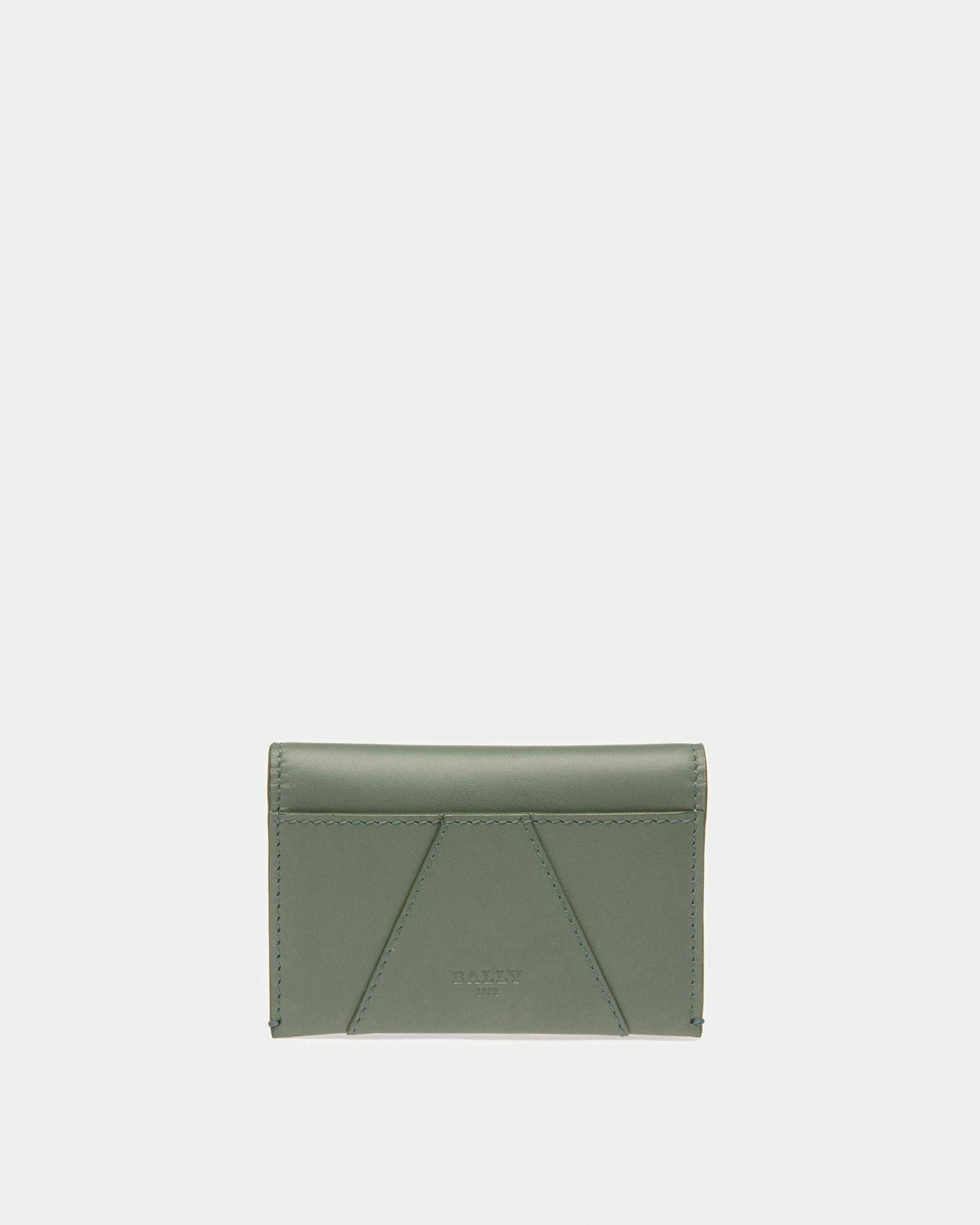 Annye Leather Business Card Holder In Sage - Men's - Bally - 01