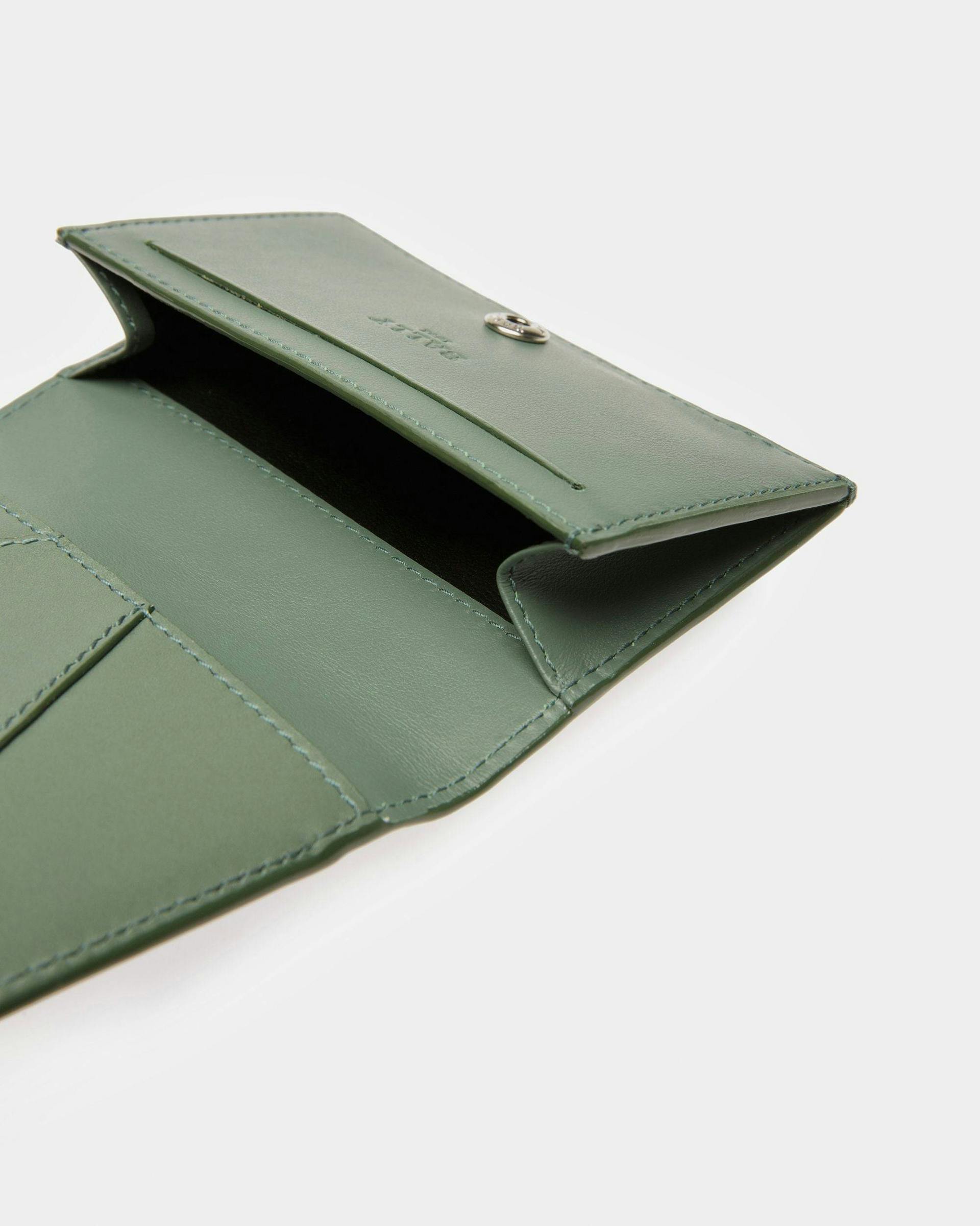 Annye Leather Business Card Holder In Sage - Men's - Bally - 03