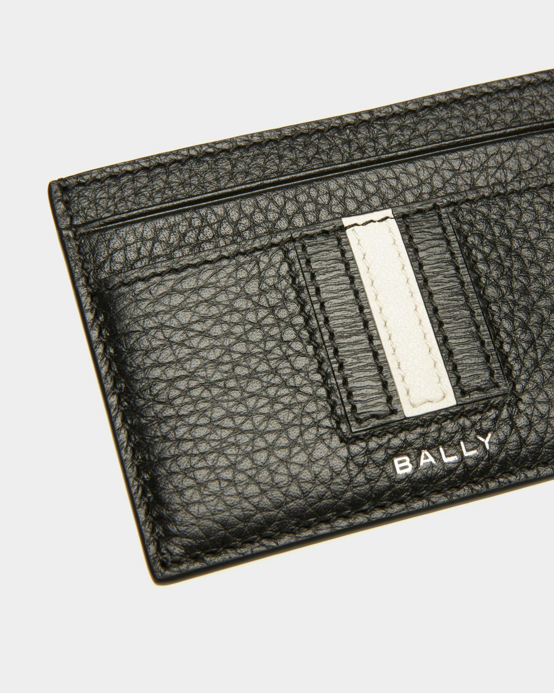 Ribbon Card Holder In Black Leather - Men's - Bally - 04