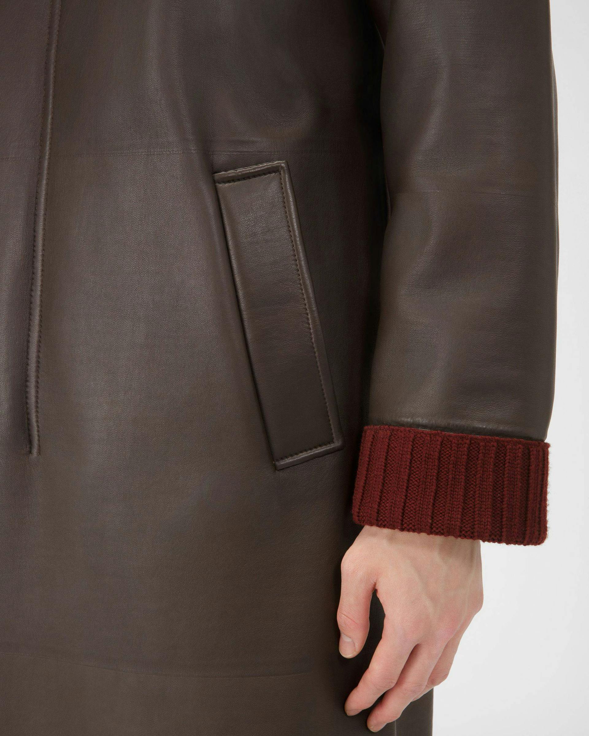 Leather Coat In Ebony Brown - Men's - Bally - 02