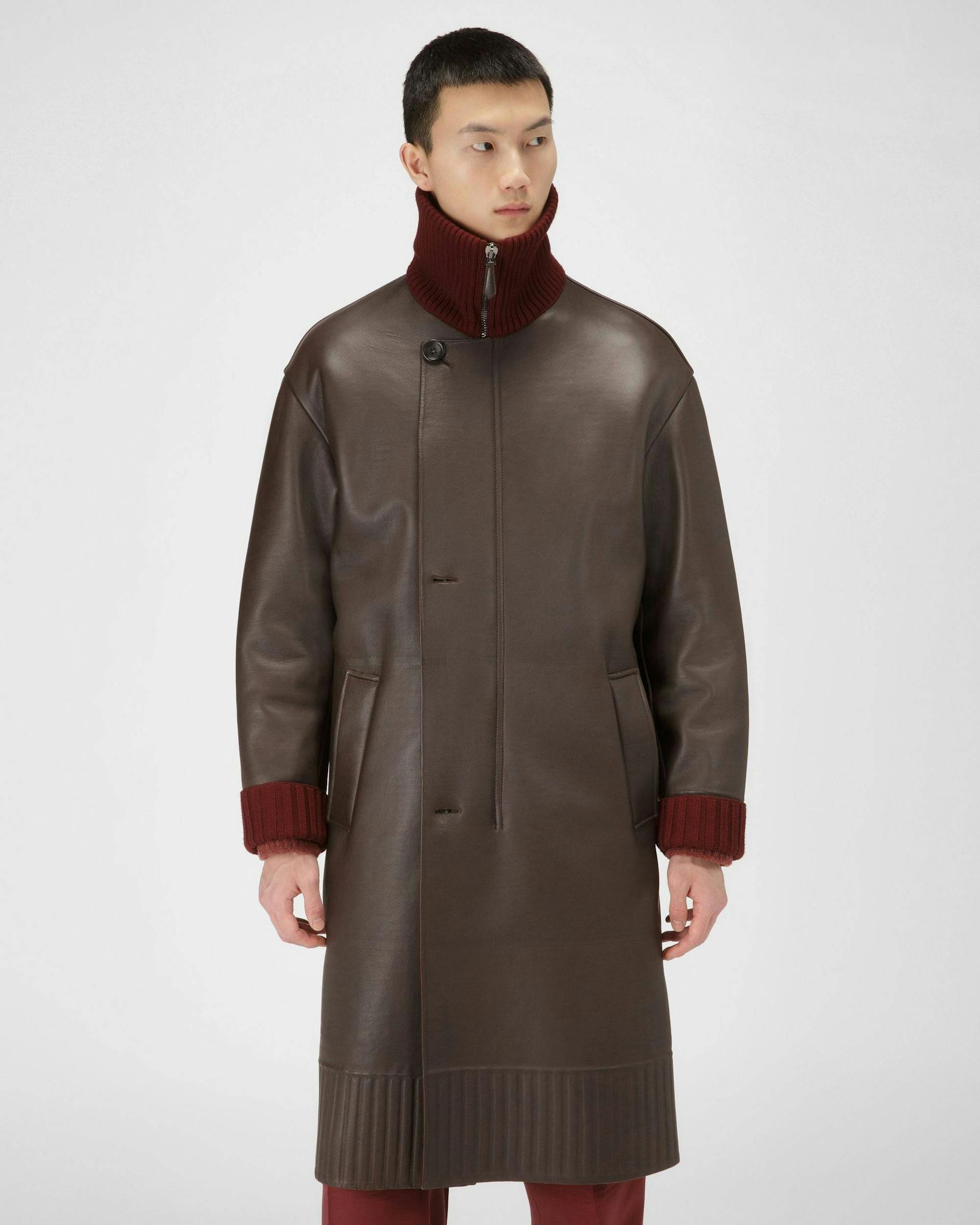 Leather Coat In Ebony Brown - Men's - Bally - 05