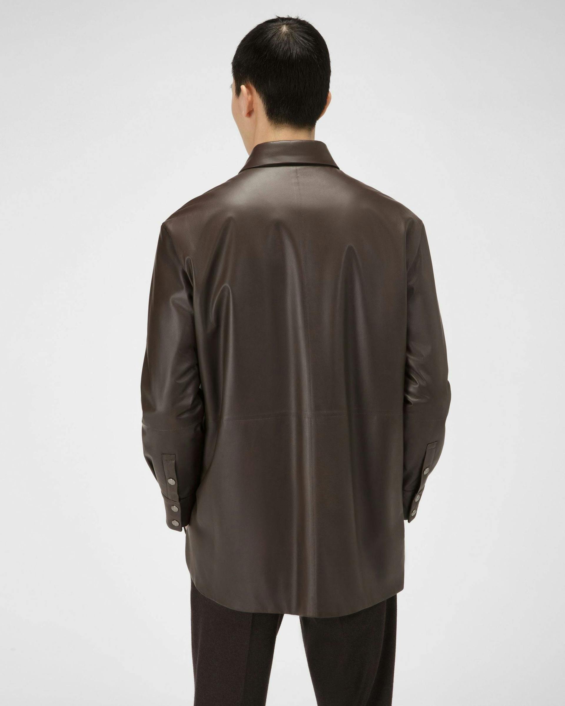 Leather Jacket In Ebony Brown - Men's - Bally - 03