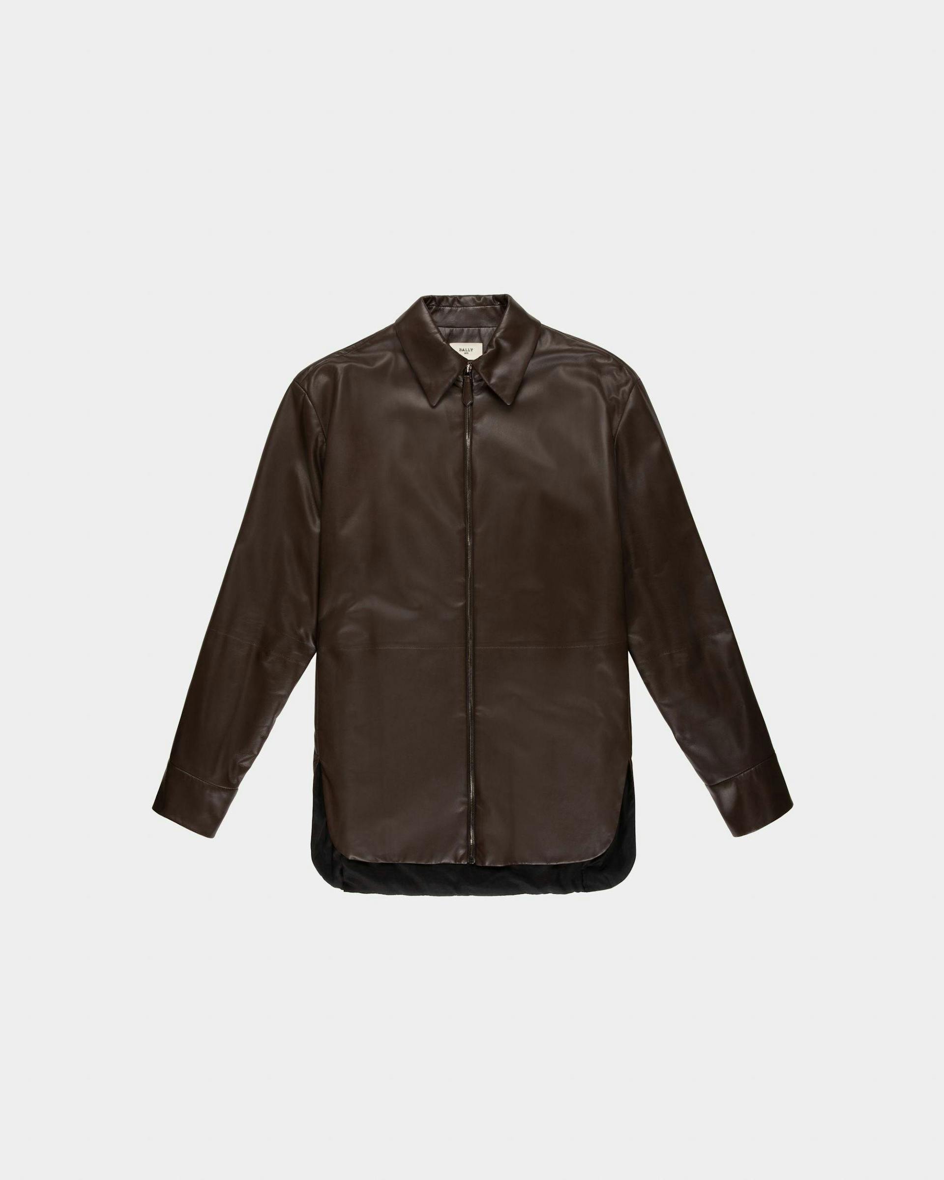 Leather Jacket In Ebony Brown - Men's - Bally - 04